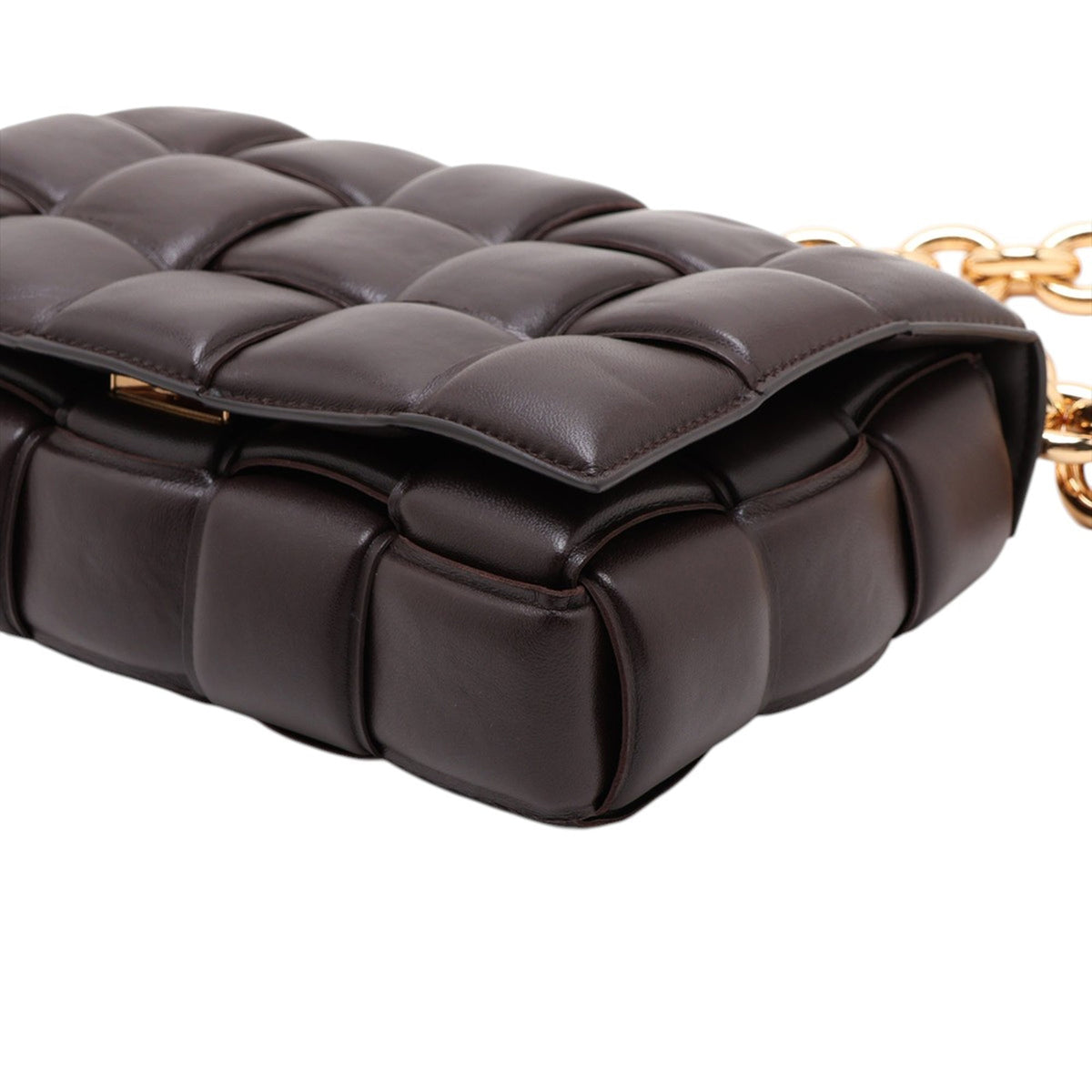 Bottega Veneta Nappa Intrecciato Padded Chain Cassette Satchel — Brown