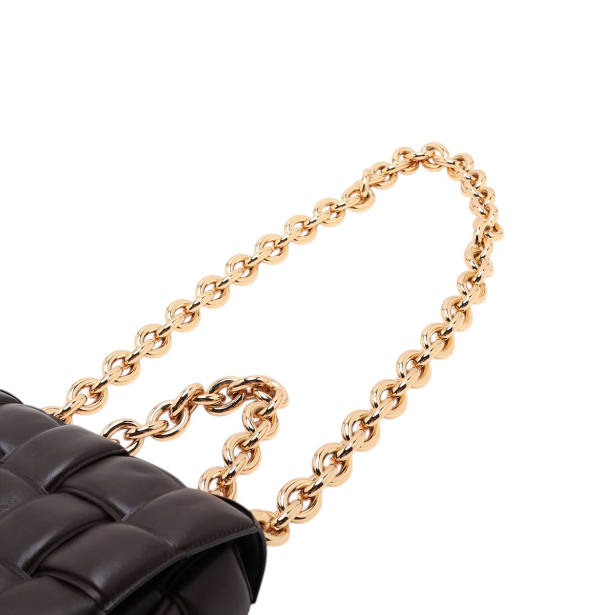 Bottega Veneta Nappa Intrecciato Padded Chain Cassette Satchel — Brown