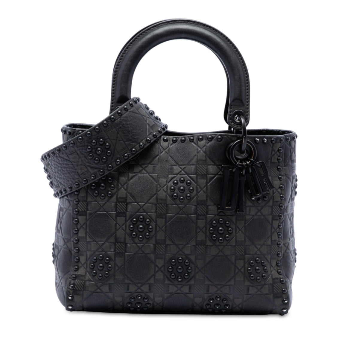 Dior Medium Ultra Matte Calfskin Cannage Studded Supple Lady Dior