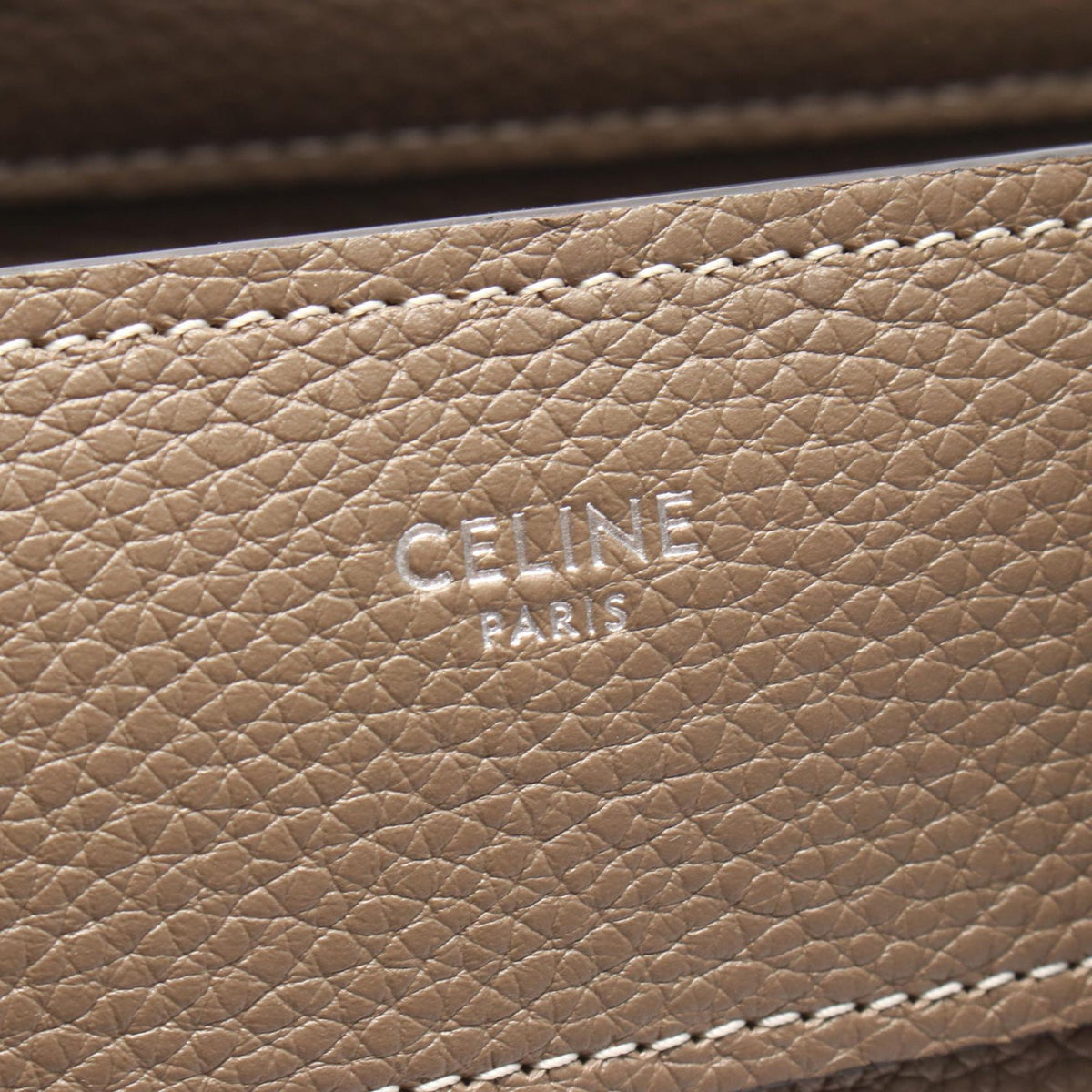 Celine Micro Leather Luggage Tote — Beige