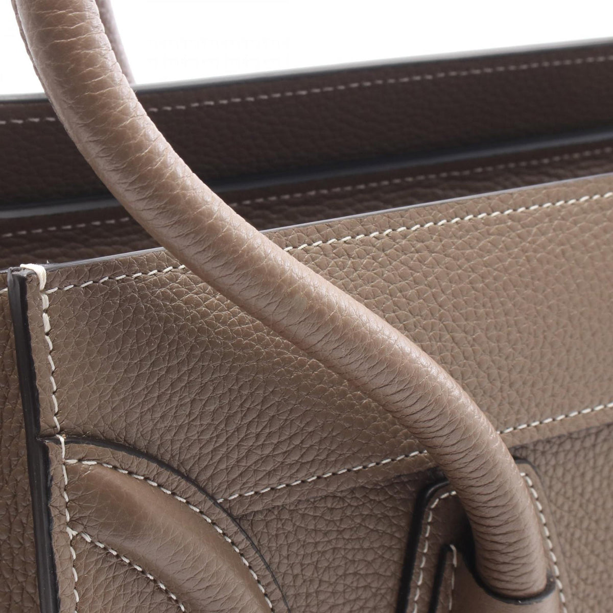 Celine Micro Leather Luggage Tote — Beige