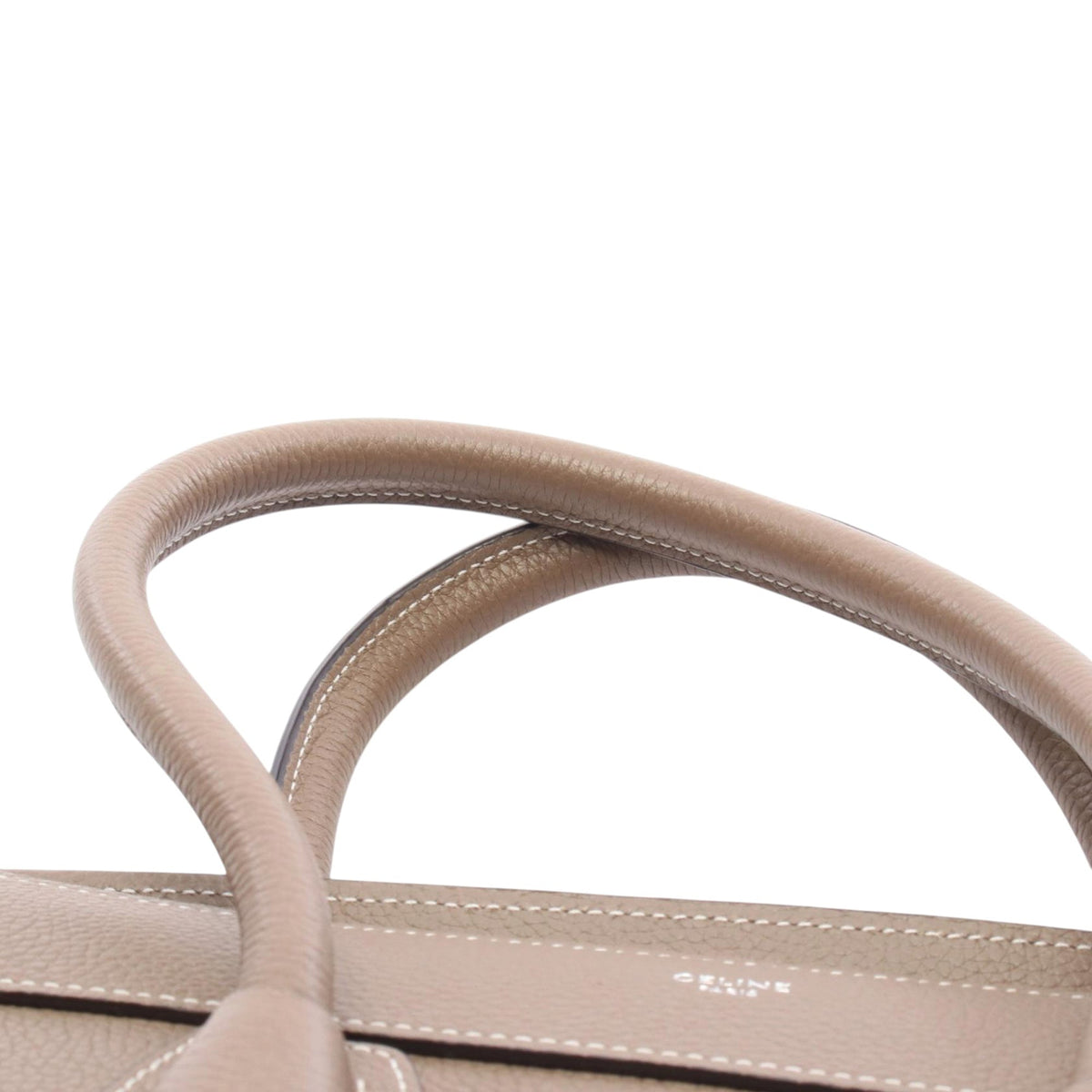 Celine Micro Leather Luggage Tote — Beige
