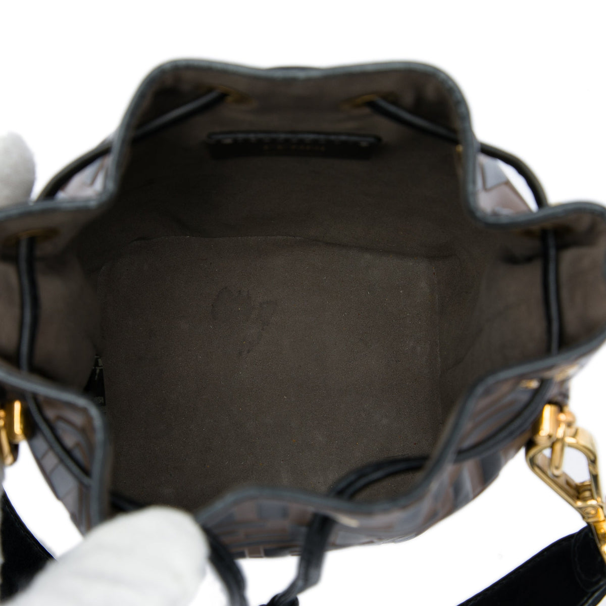 Fendi Mini FF 1974 Embossed Leather Mon Tresor Bucket Bag
