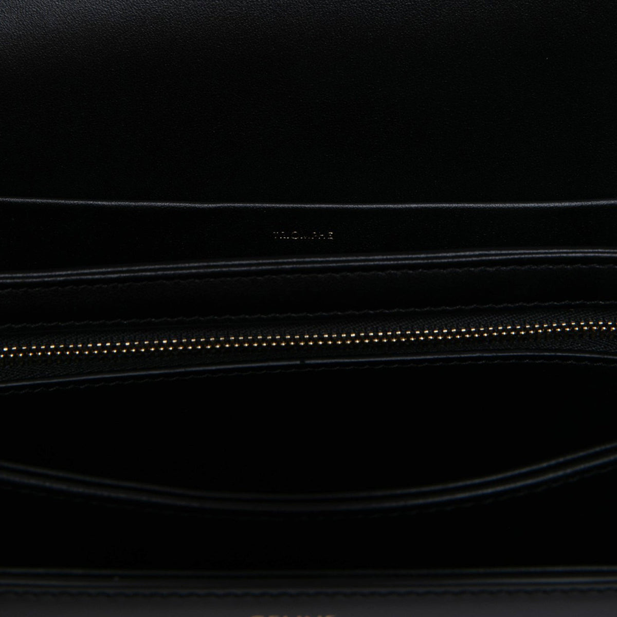 Celine Classique Shiny Calfskin Triomphe Crossbody — Black