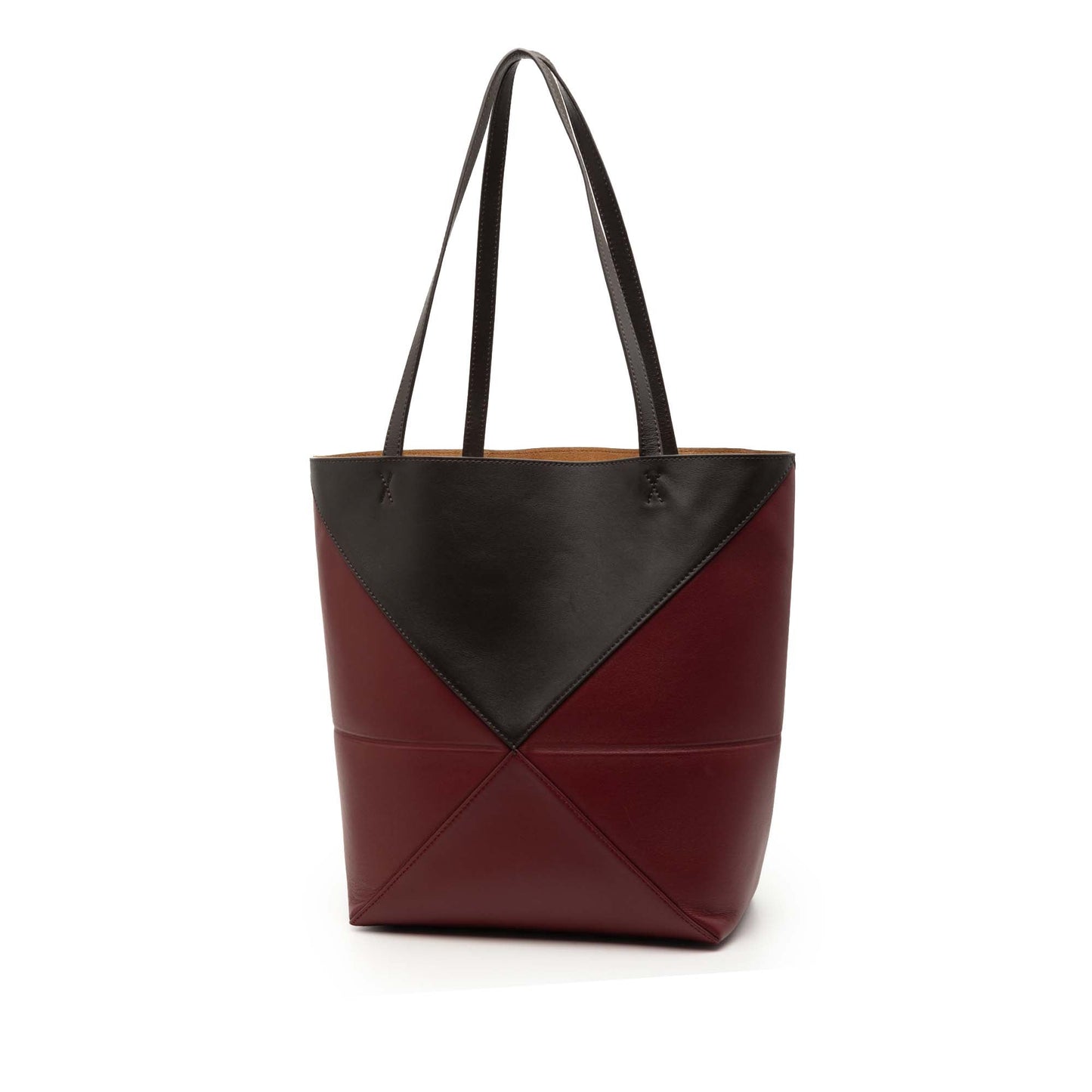 LOEWE Medium Bicolor Shiny Calfskin Puzzle Fold Tote