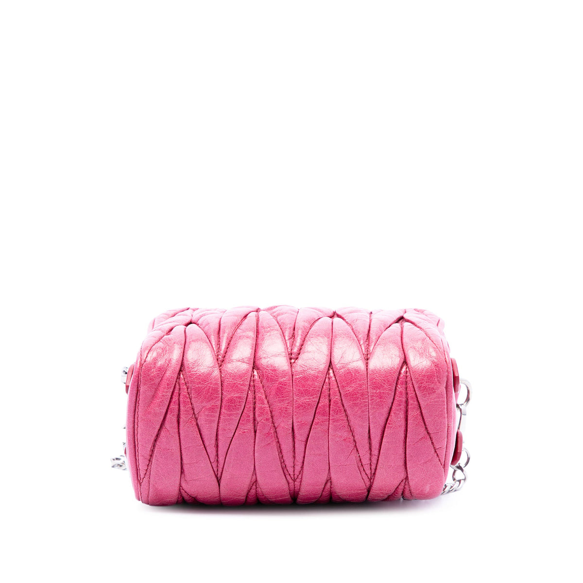 Miu Miu Matelasse Nappa Double Zip Crossbody — Pink