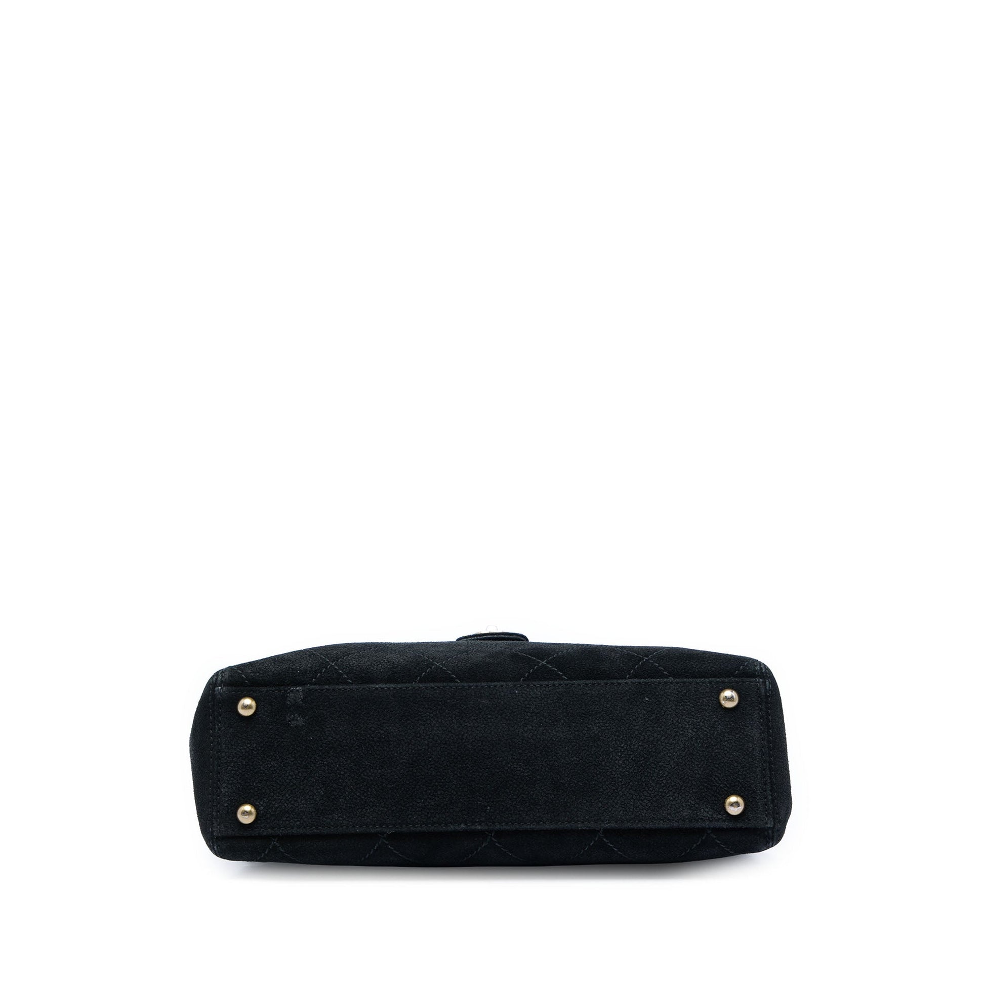 Chanel CC Quilted Suede Shoulder Bag