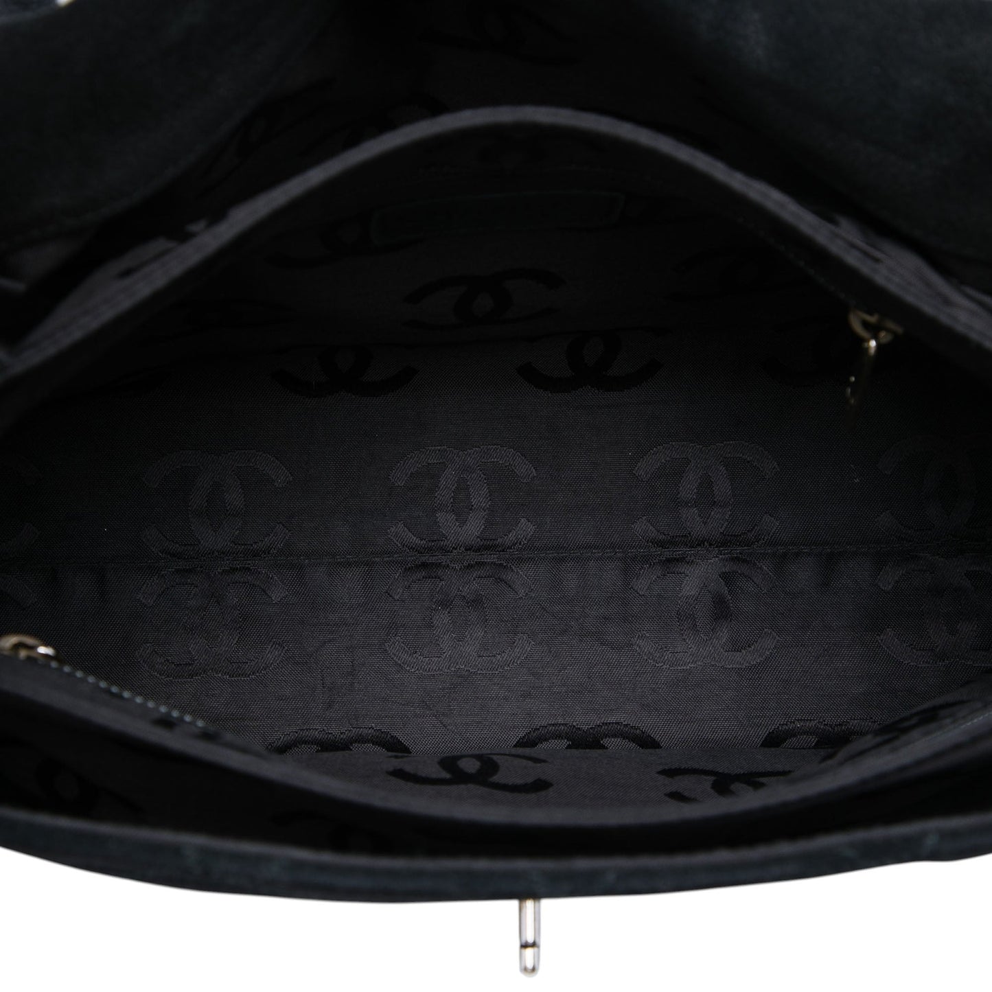 Chanel CC Quilted Suede Shoulder Bag