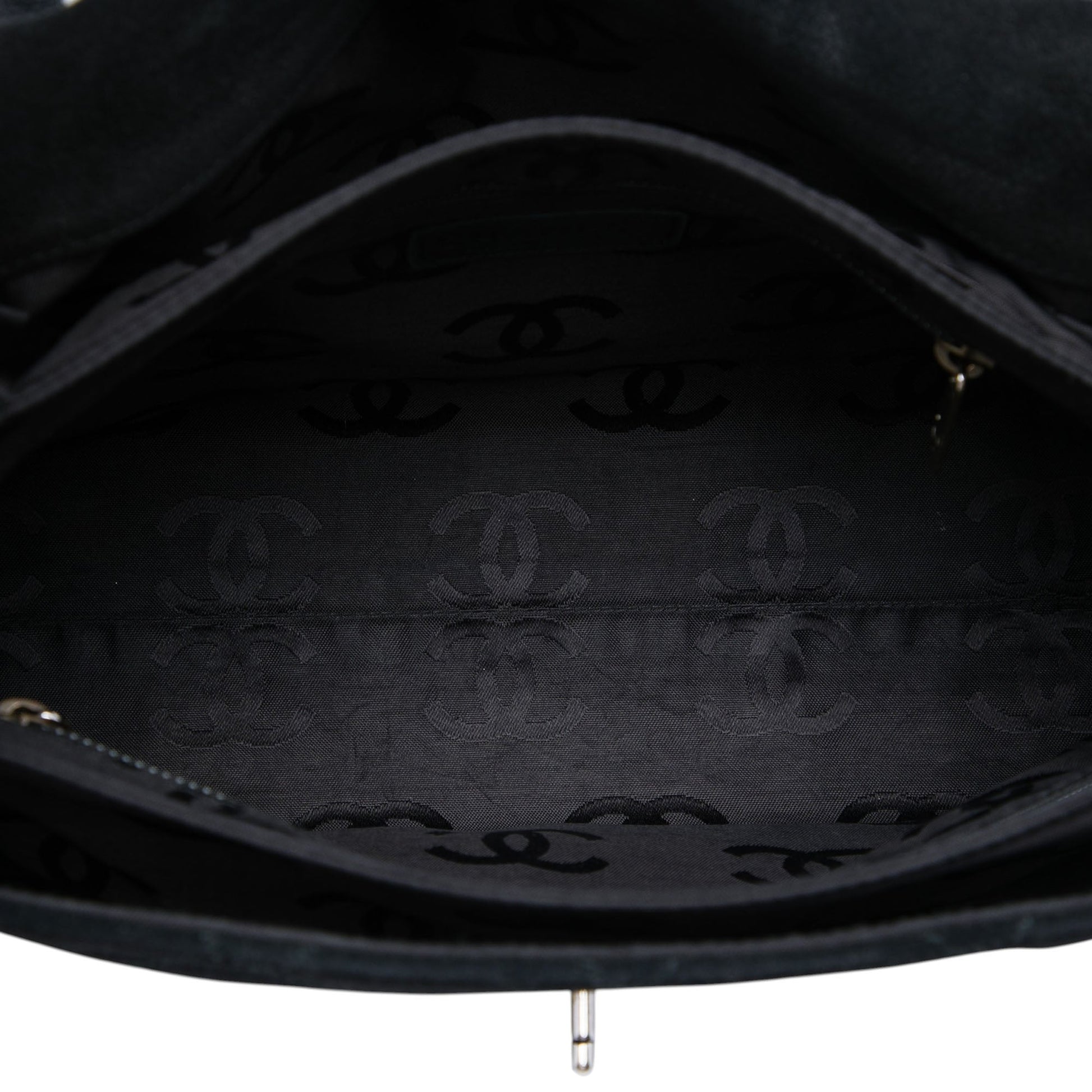 Chanel CC Quilted Suede Shoulder Bag