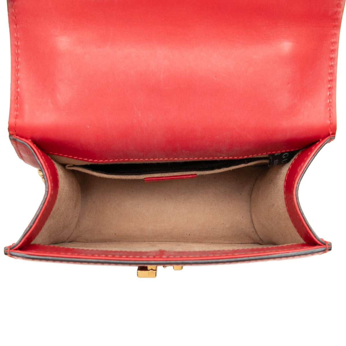 Gucci Mini Calfskin Web Sylvie Chain Satchel