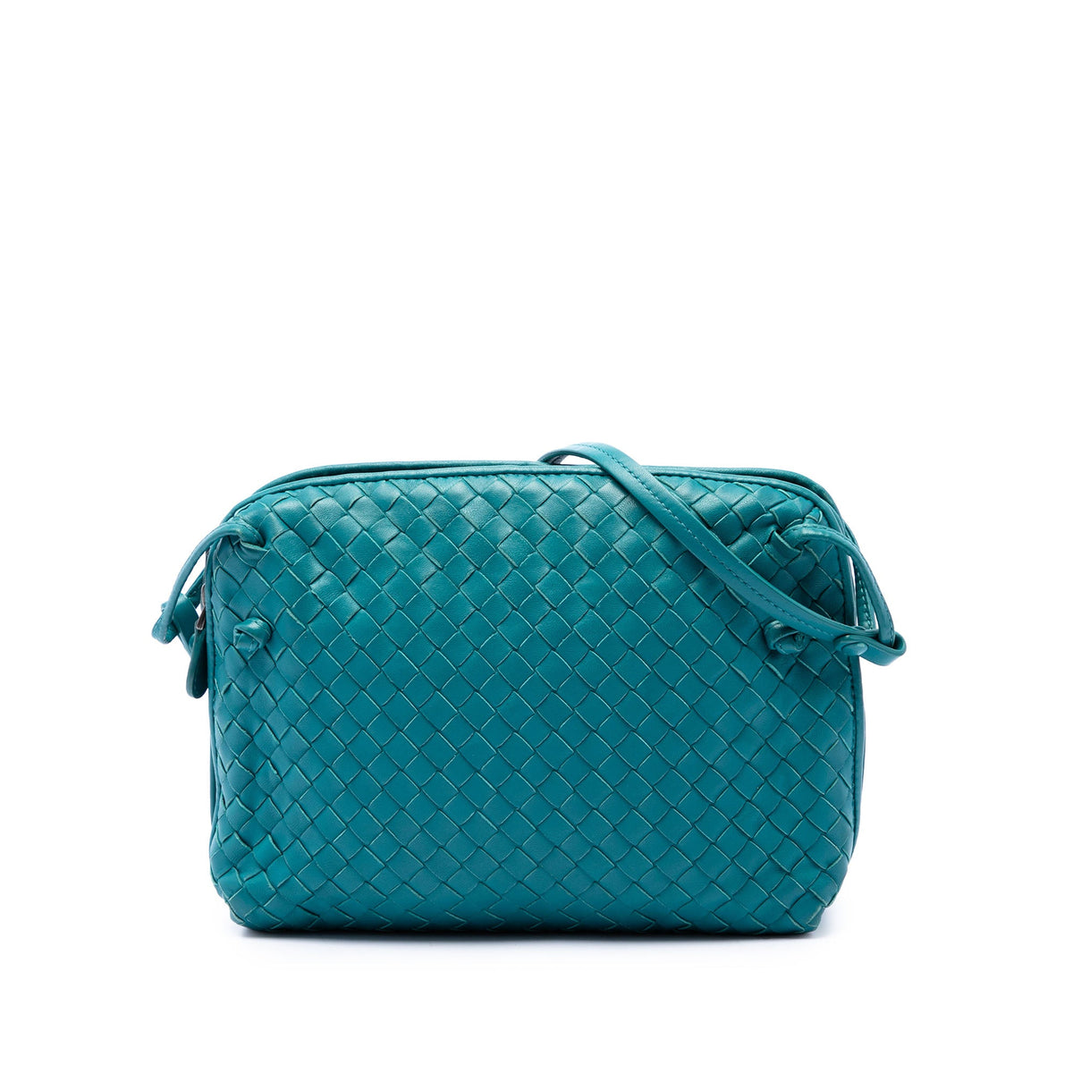 Bottega Veneta Mini Nappa Intrecciato Nodini Double Zip Crossbody