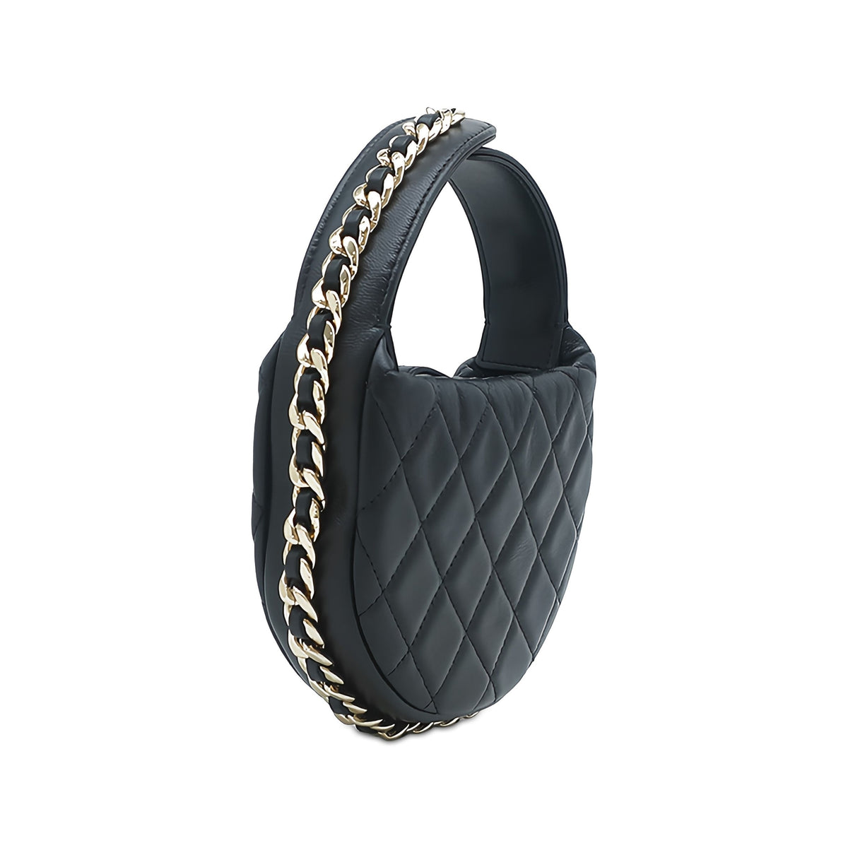 Chanel Mini Quilted Lambskin Chain Around Pouch — Black