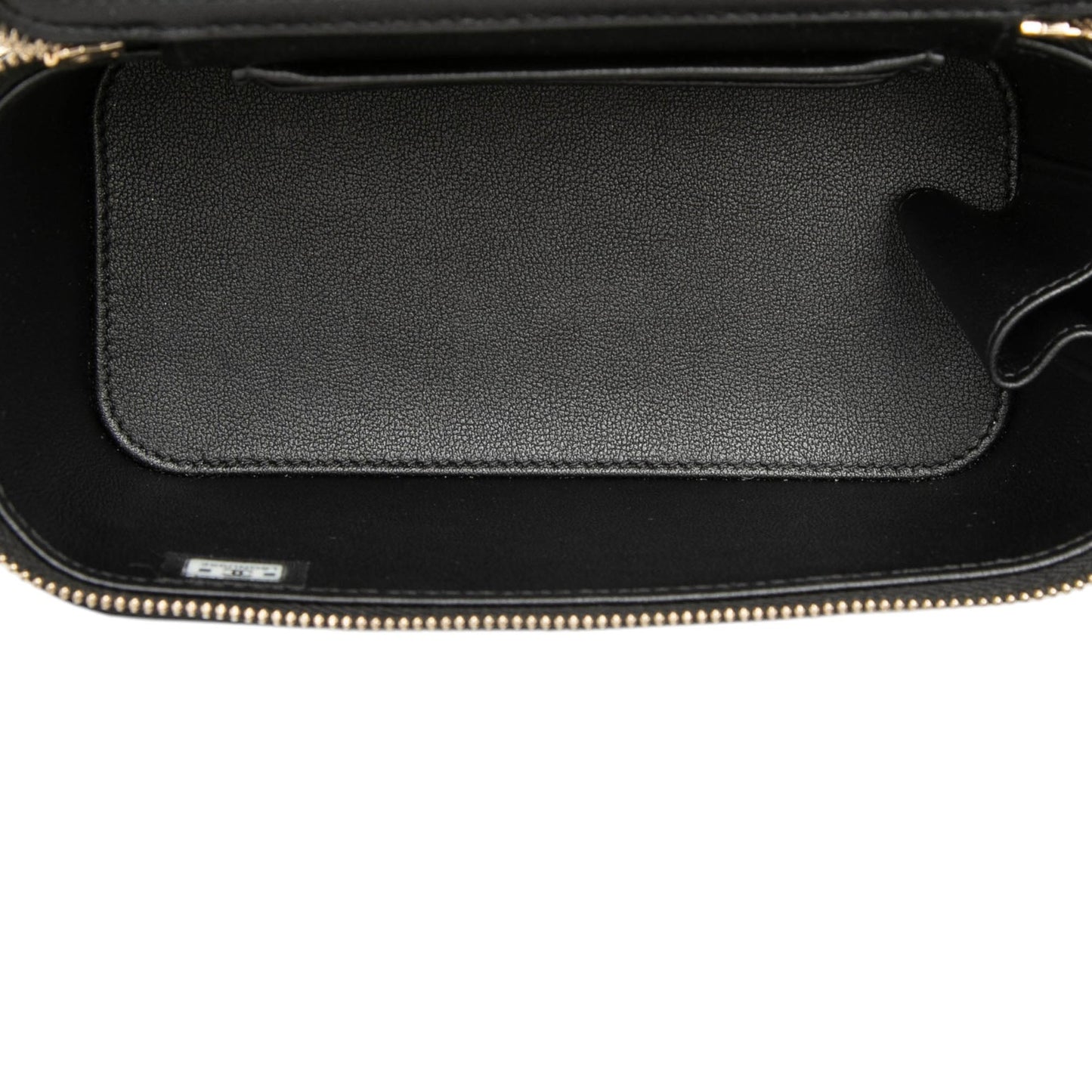 Small Lambskin Top Handle Vanity Case with Chain