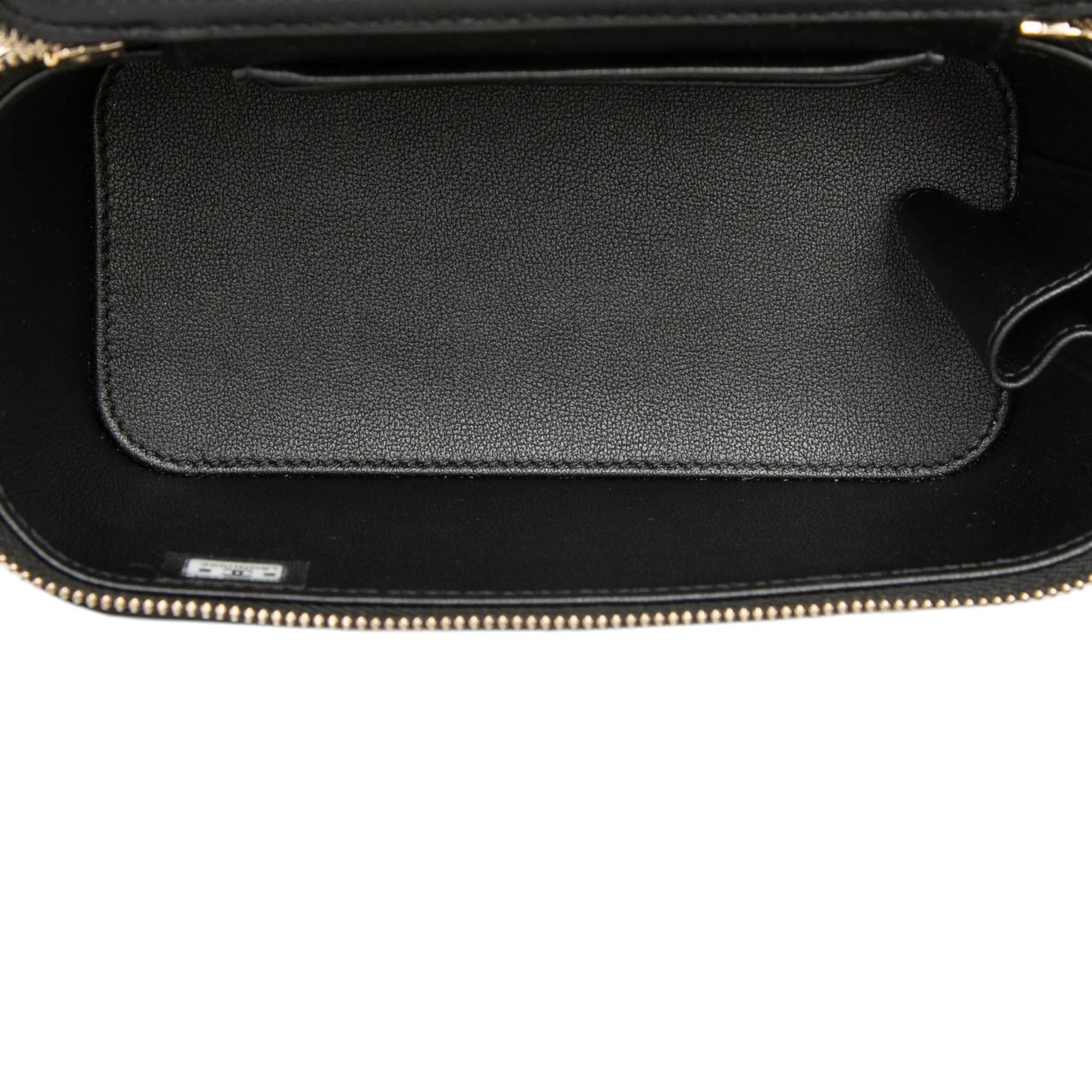 Small Lambskin Top Handle Vanity Case with Chain