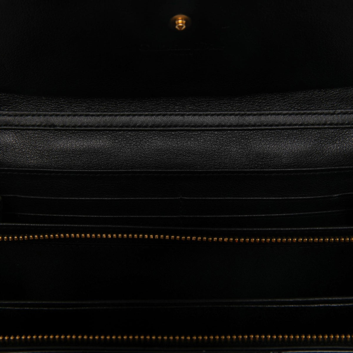 Dior Patent Cannage Lady Dior Wallet On Chain — Black