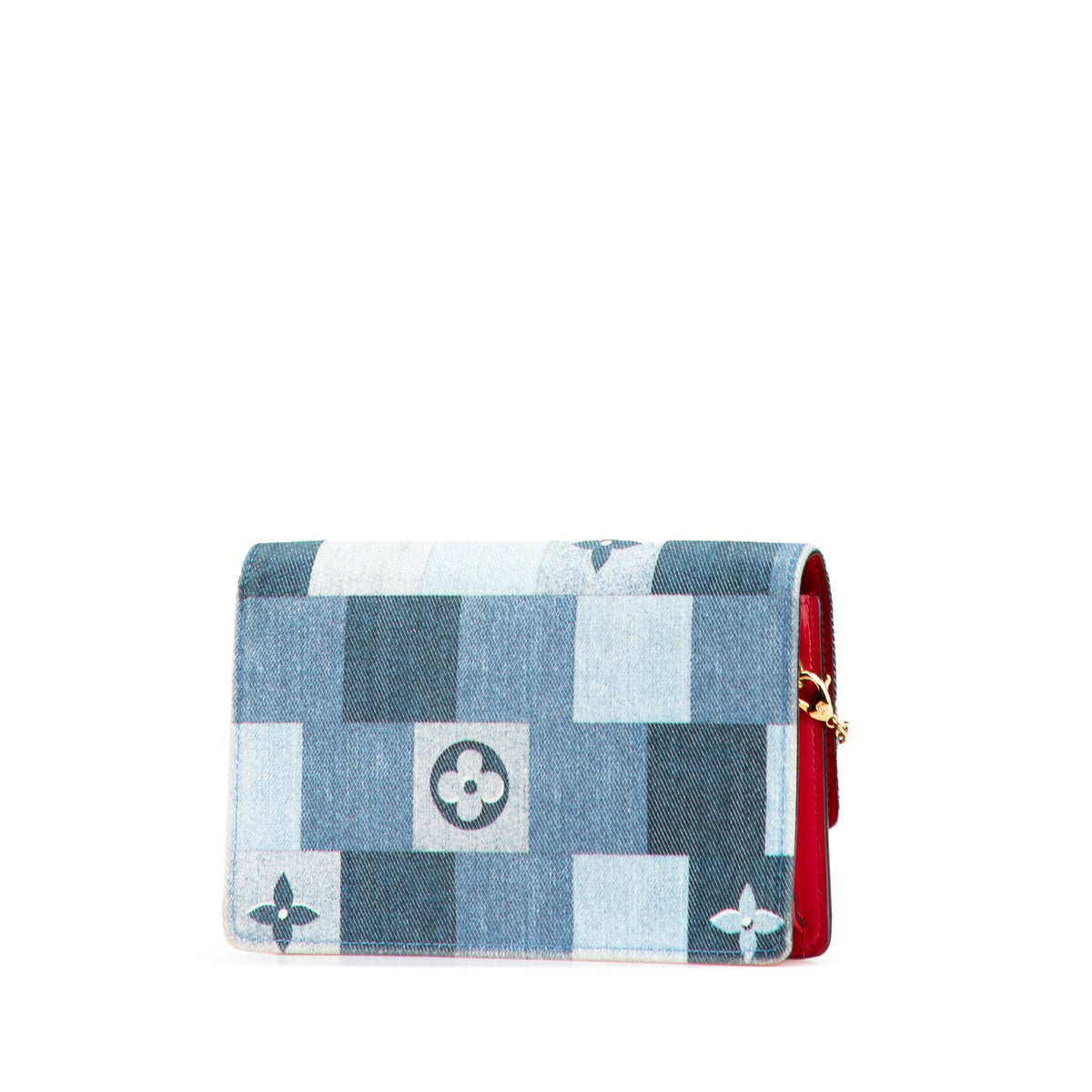 Louis Vuitton Monogram Denim Patchwork Fiore Chain Wallet