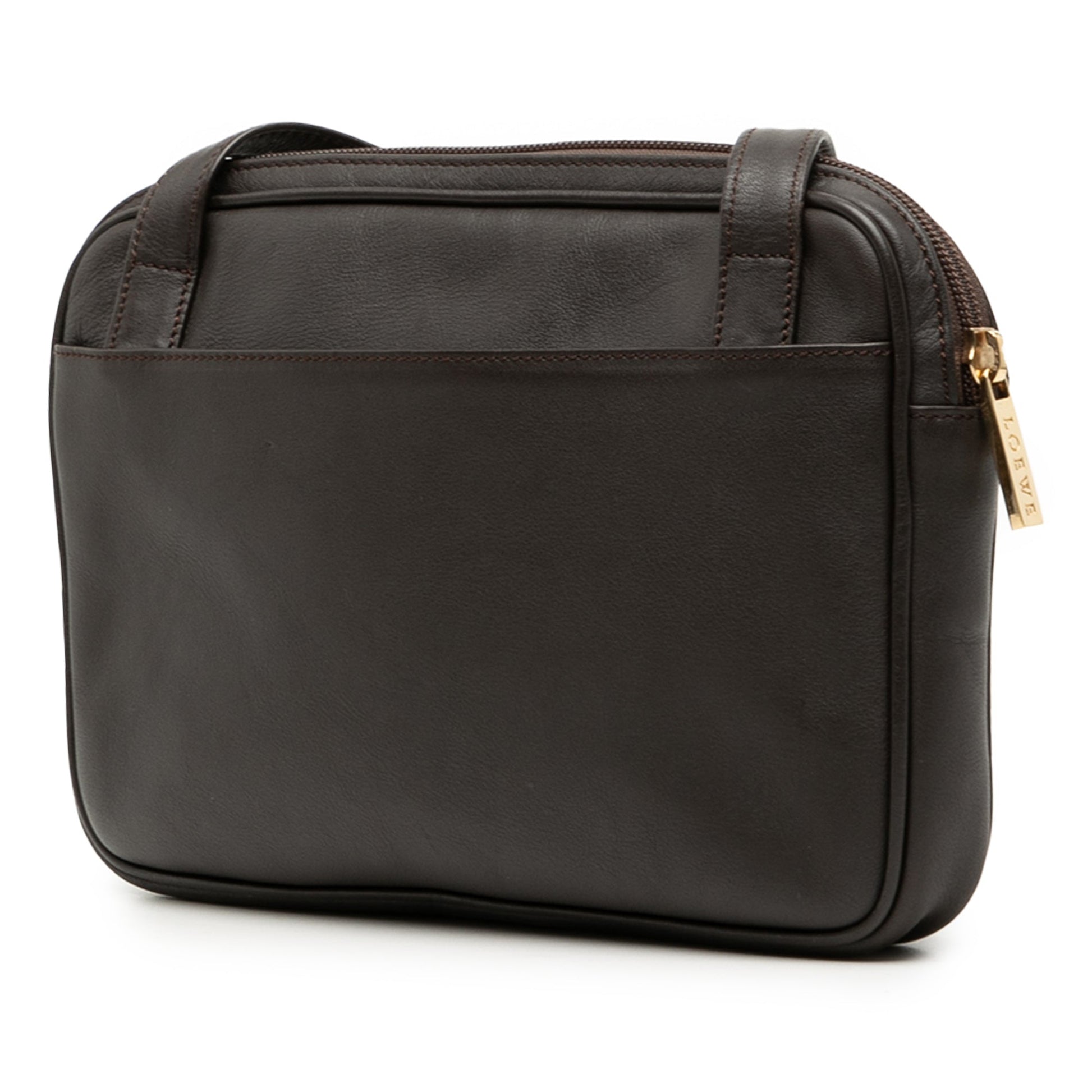 LOEWE Suede and Calfskin Anagram Crossbody