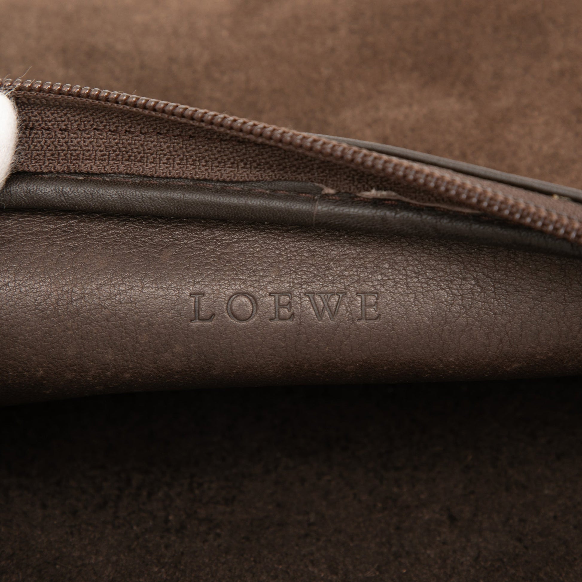 LOEWE Suede and Calfskin Anagram Crossbody