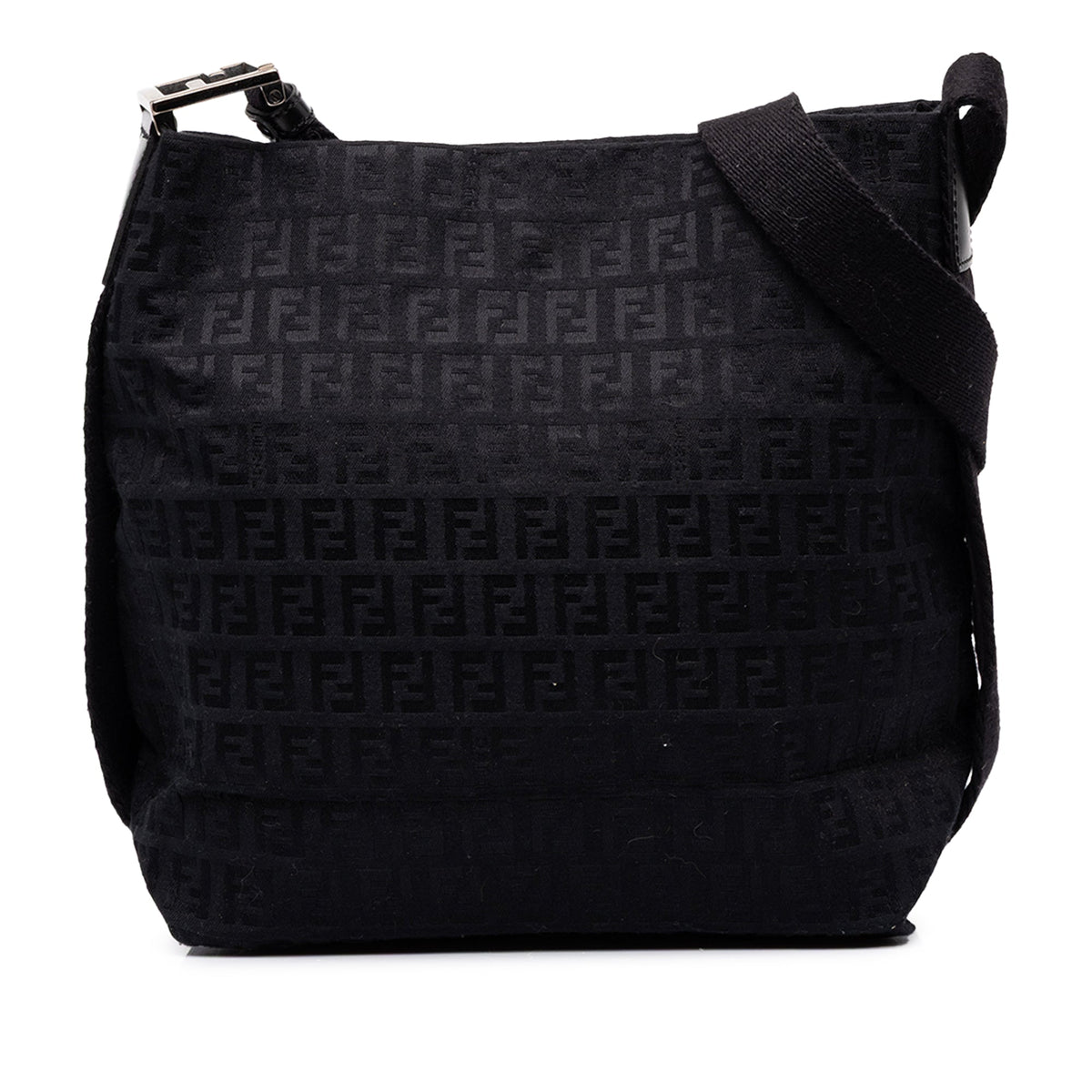 Fendi Small Zucchino Canvas Crossbody — Black