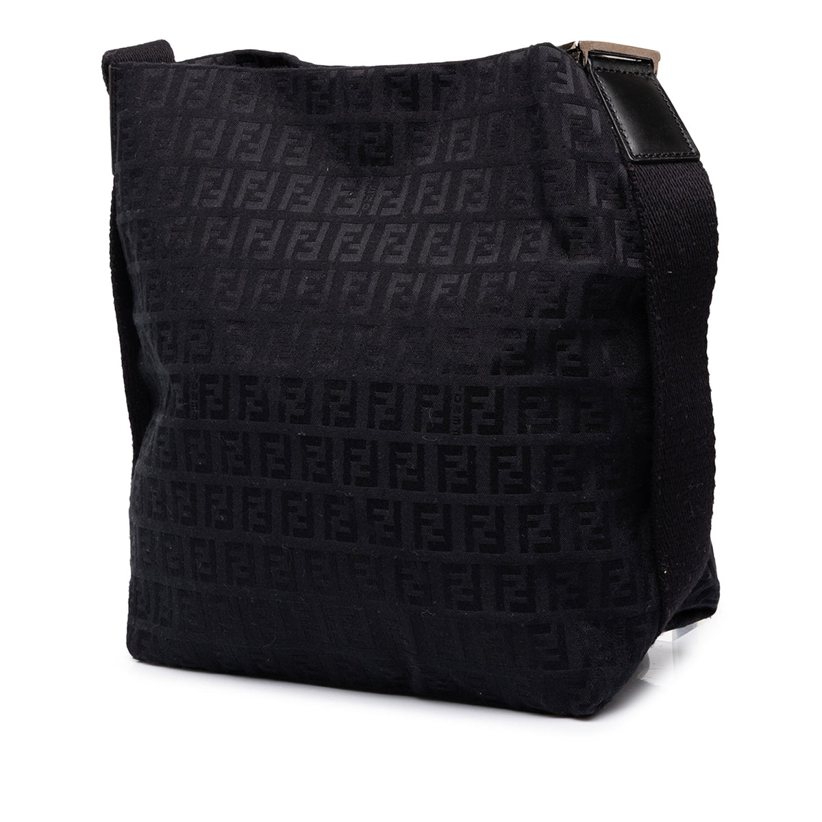 Fendi Small Zucchino Canvas Crossbody — Black