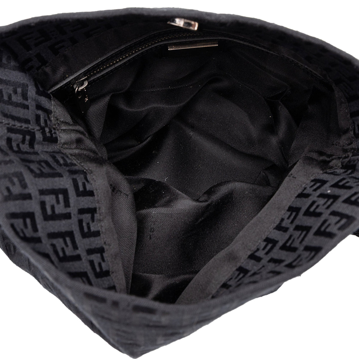 Fendi Small Zucchino Canvas Crossbody — Black