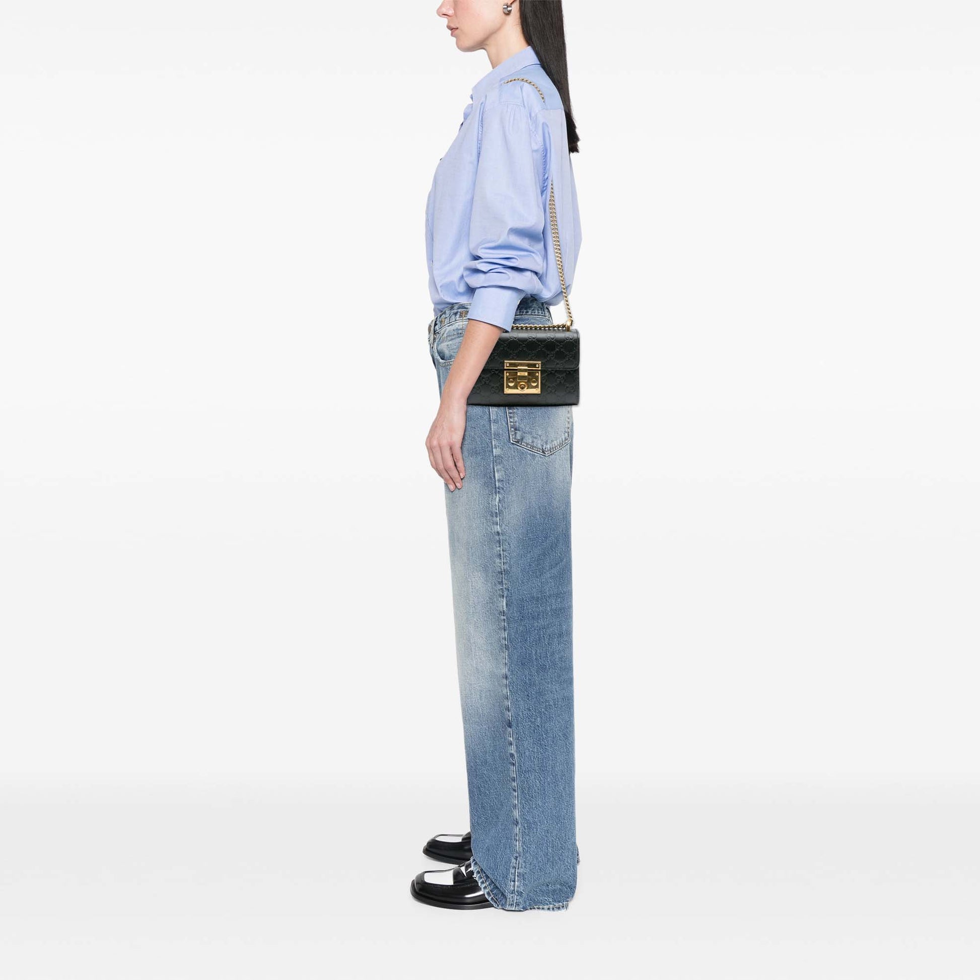Gucci Small Guccissima Padlock Crossbody
