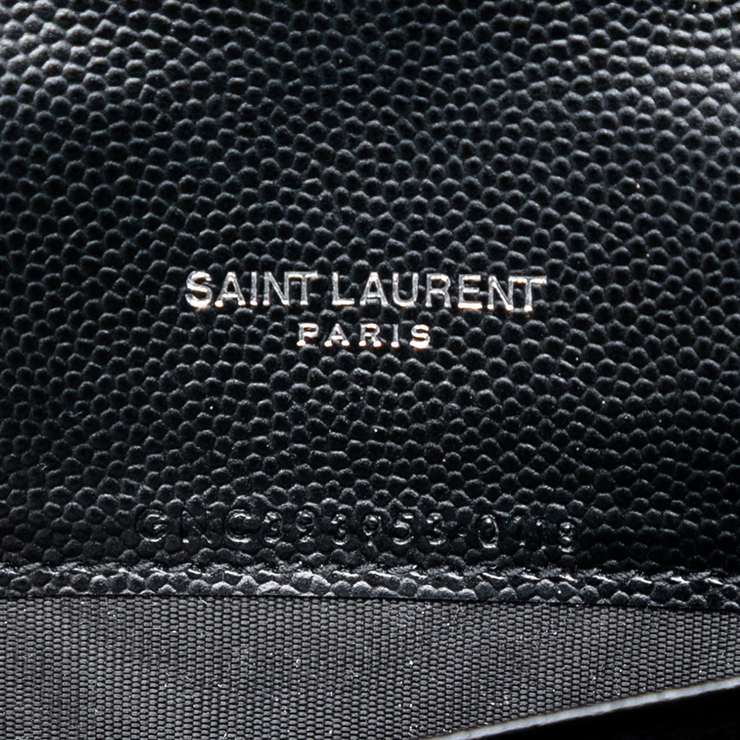 Saint Laurent Bicolor Grain De Poudre Chevron Monogram Envelope Chain Wallet