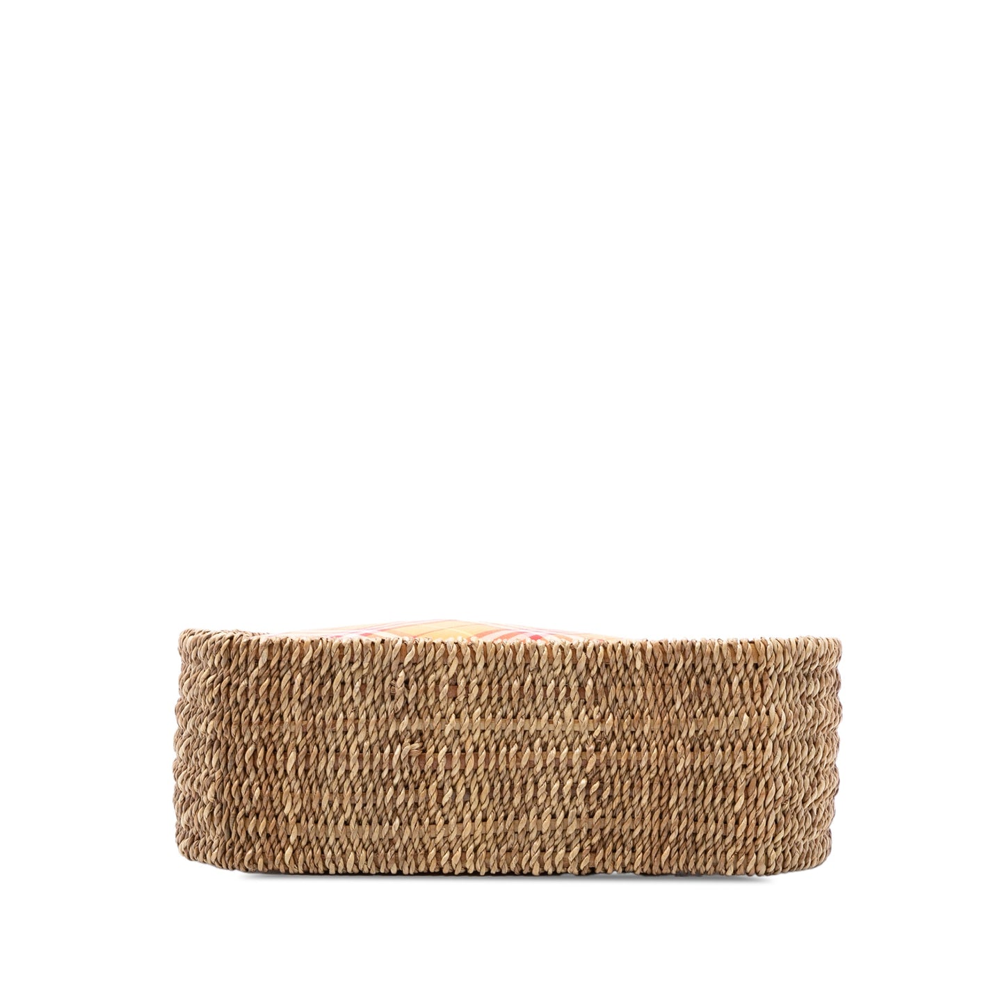 Nova Check Canvas and Raffia Shoulder Bag
