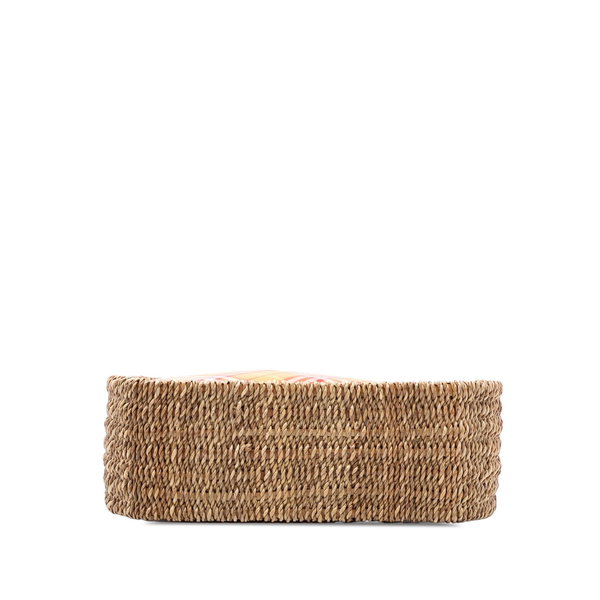 Nova Check Canvas and Raffia Shoulder Bag