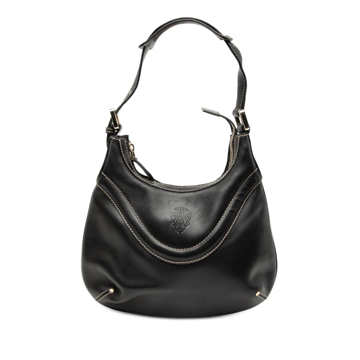 Leather Hysteria Crest Shoulder Bag