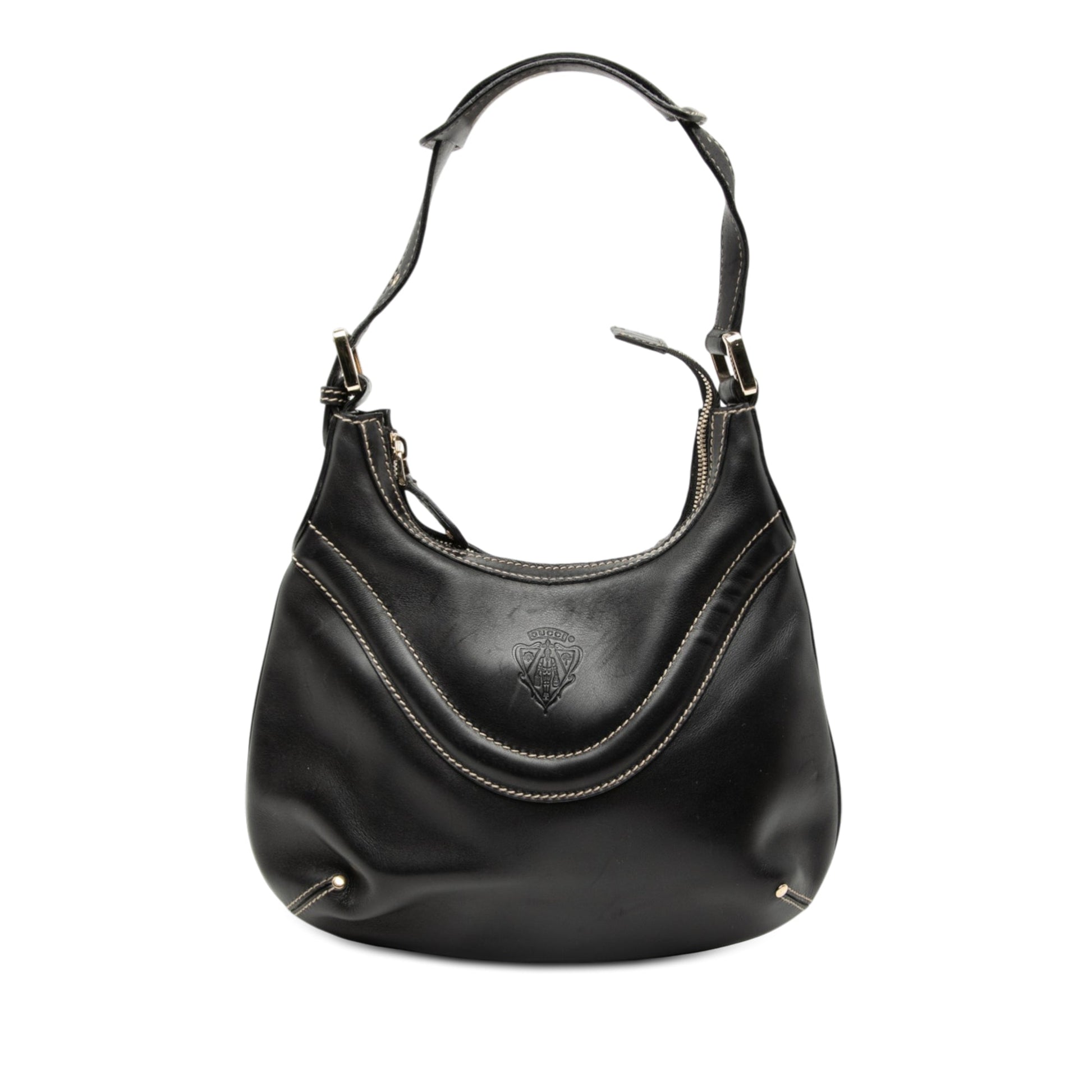 Leather Hysteria Crest Shoulder Bag