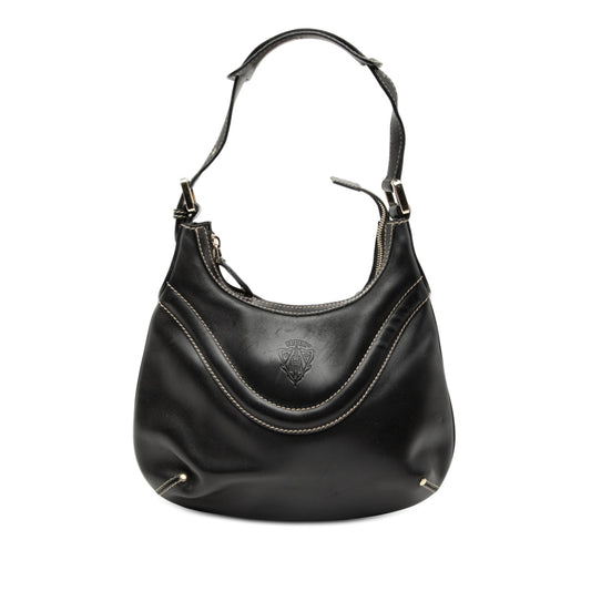 Leather Hysteria Crest Shoulder Bag
