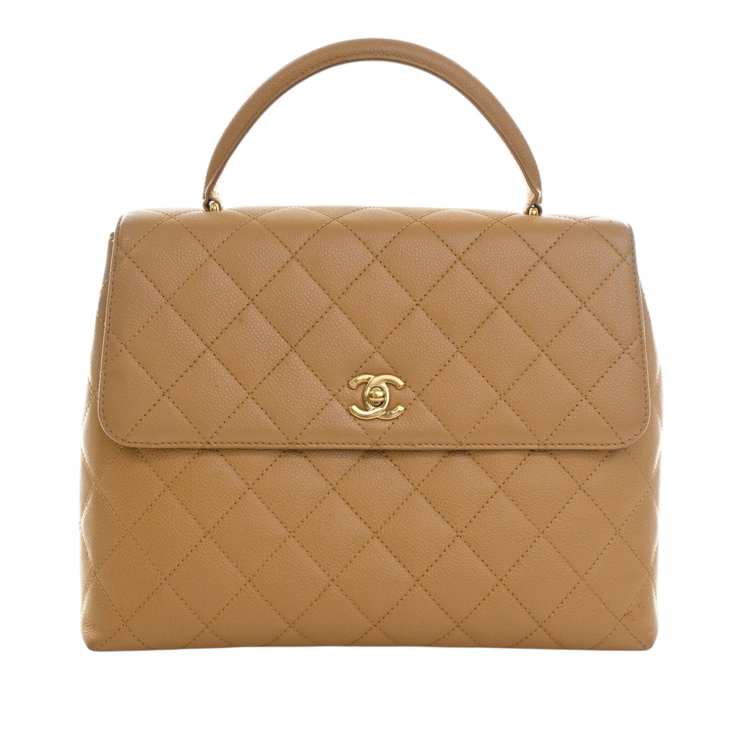 Chanel CC Quilted Caviar Kelly Top Handle Bag
