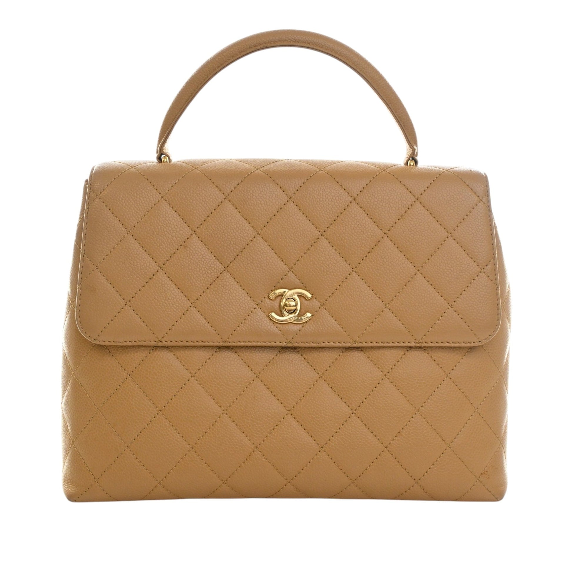 Chanel CC Quilted Caviar Kelly Top Handle Bag