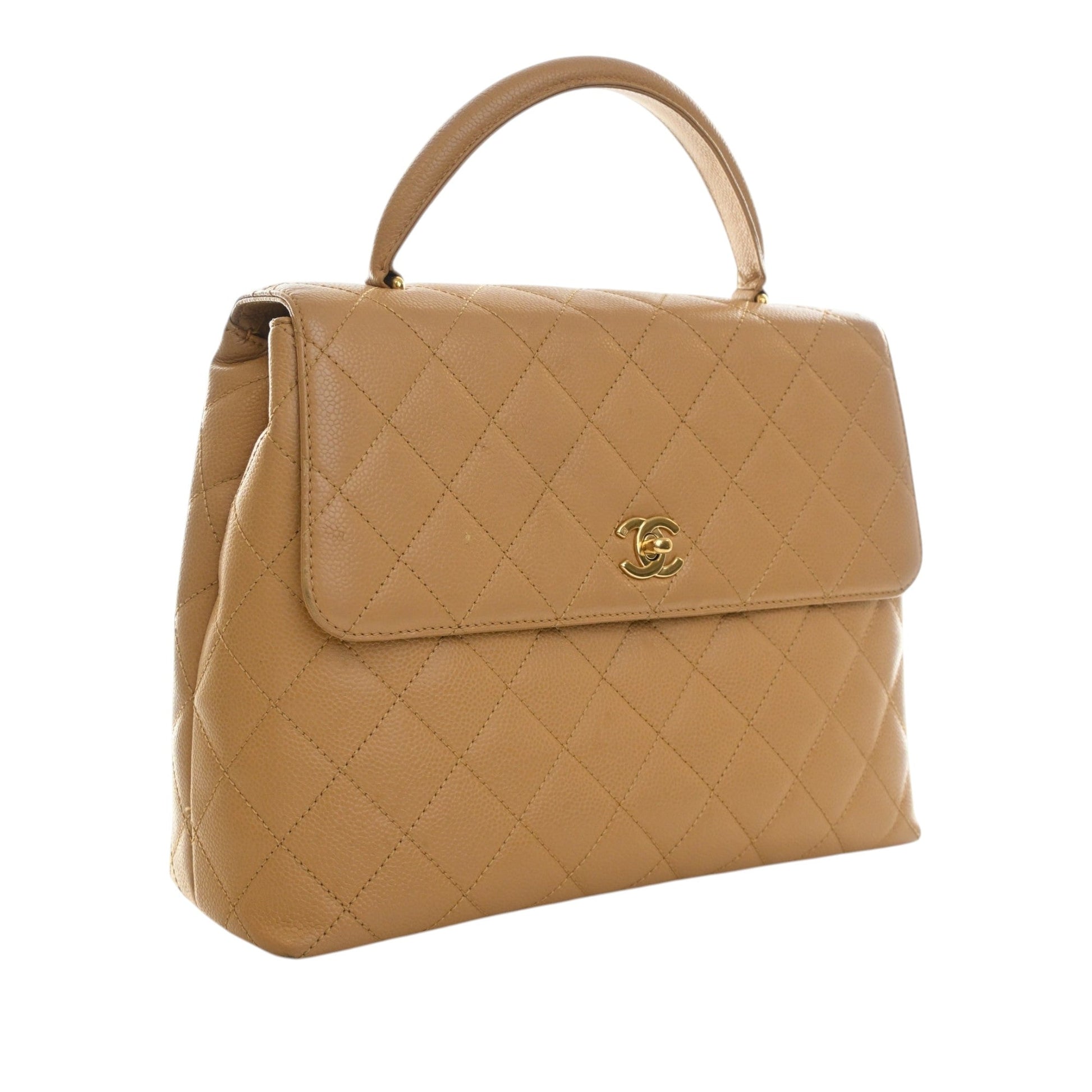 Chanel CC Quilted Caviar Kelly Top Handle Bag