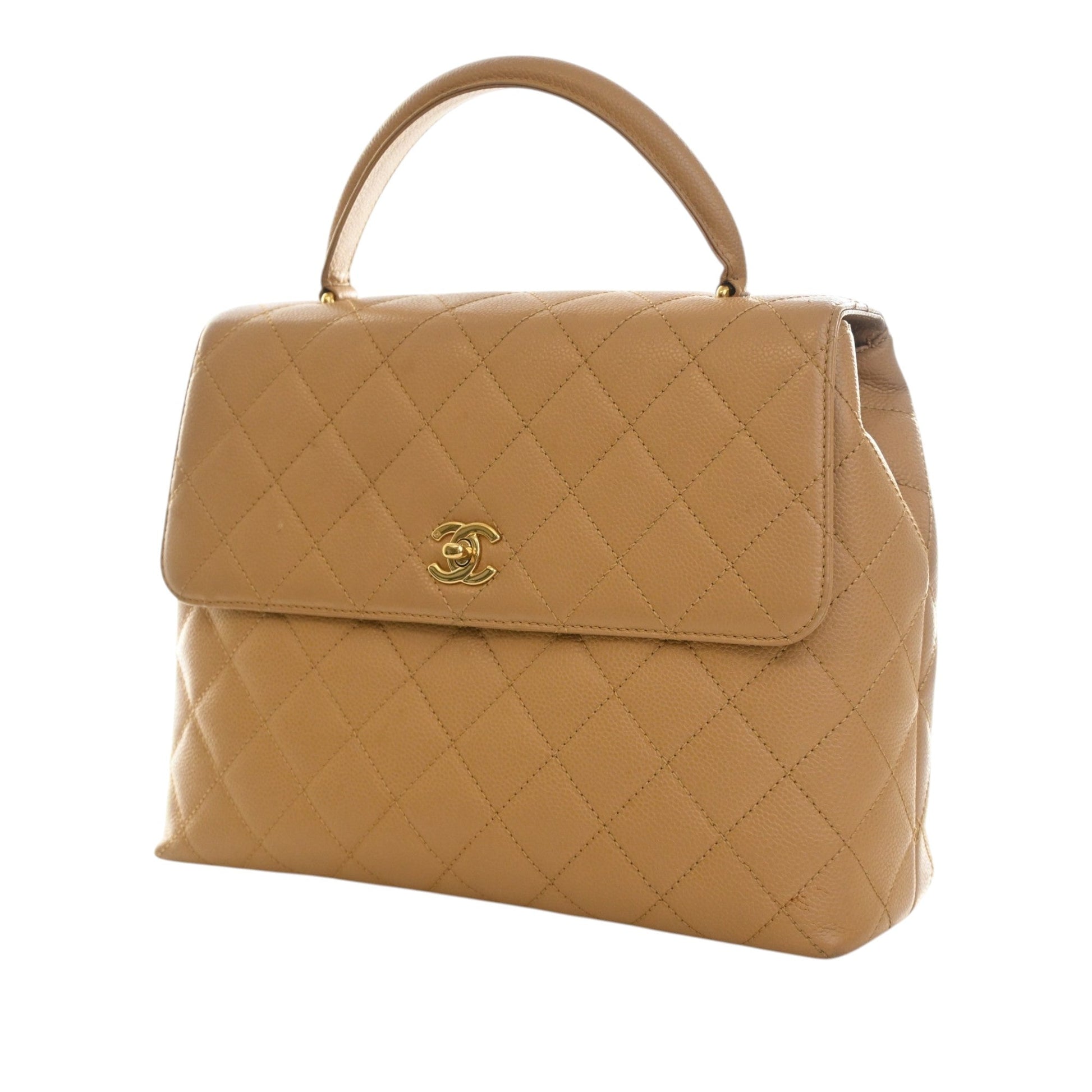 Chanel CC Quilted Caviar Kelly Top Handle Bag