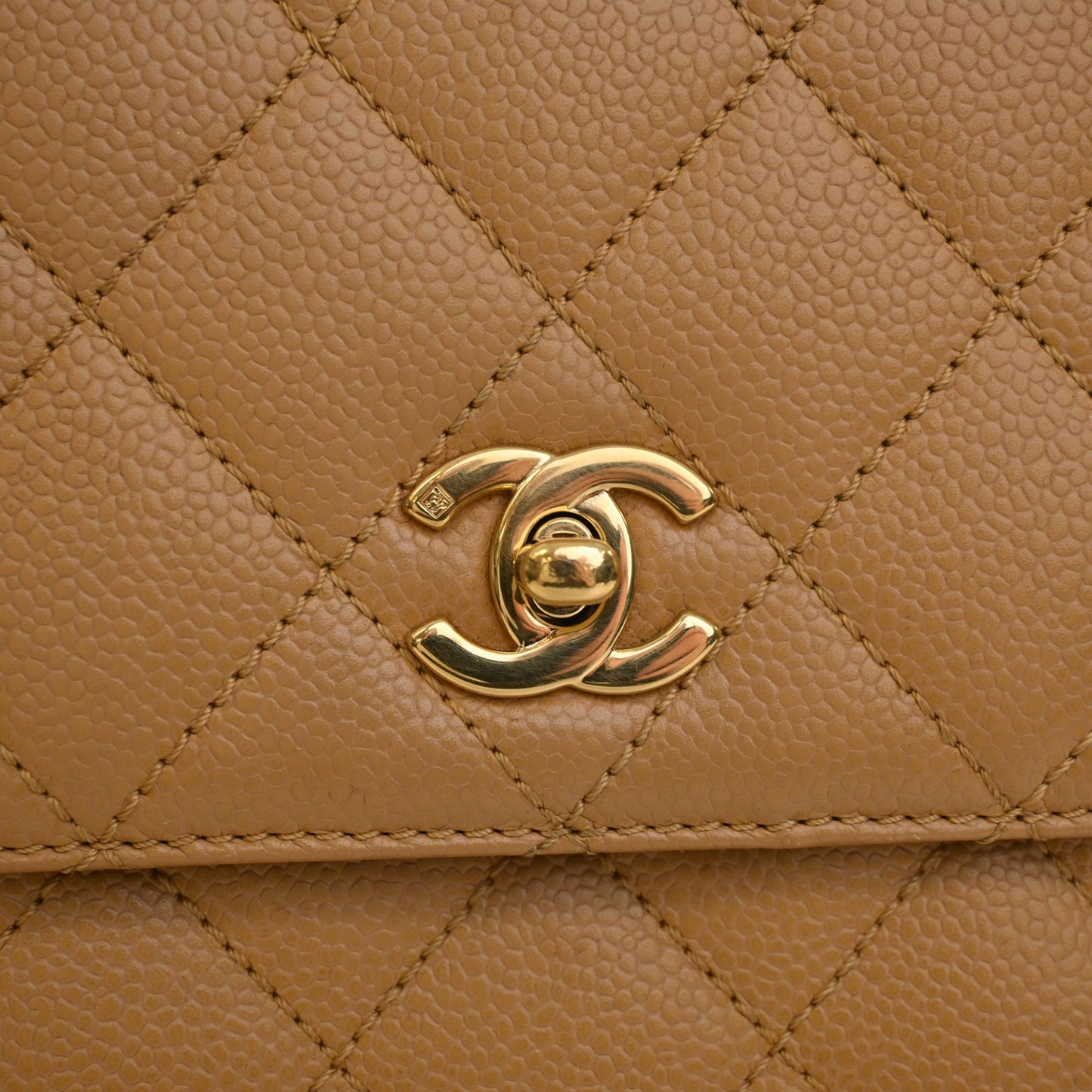 Chanel CC Quilted Caviar Kelly Top Handle Bag