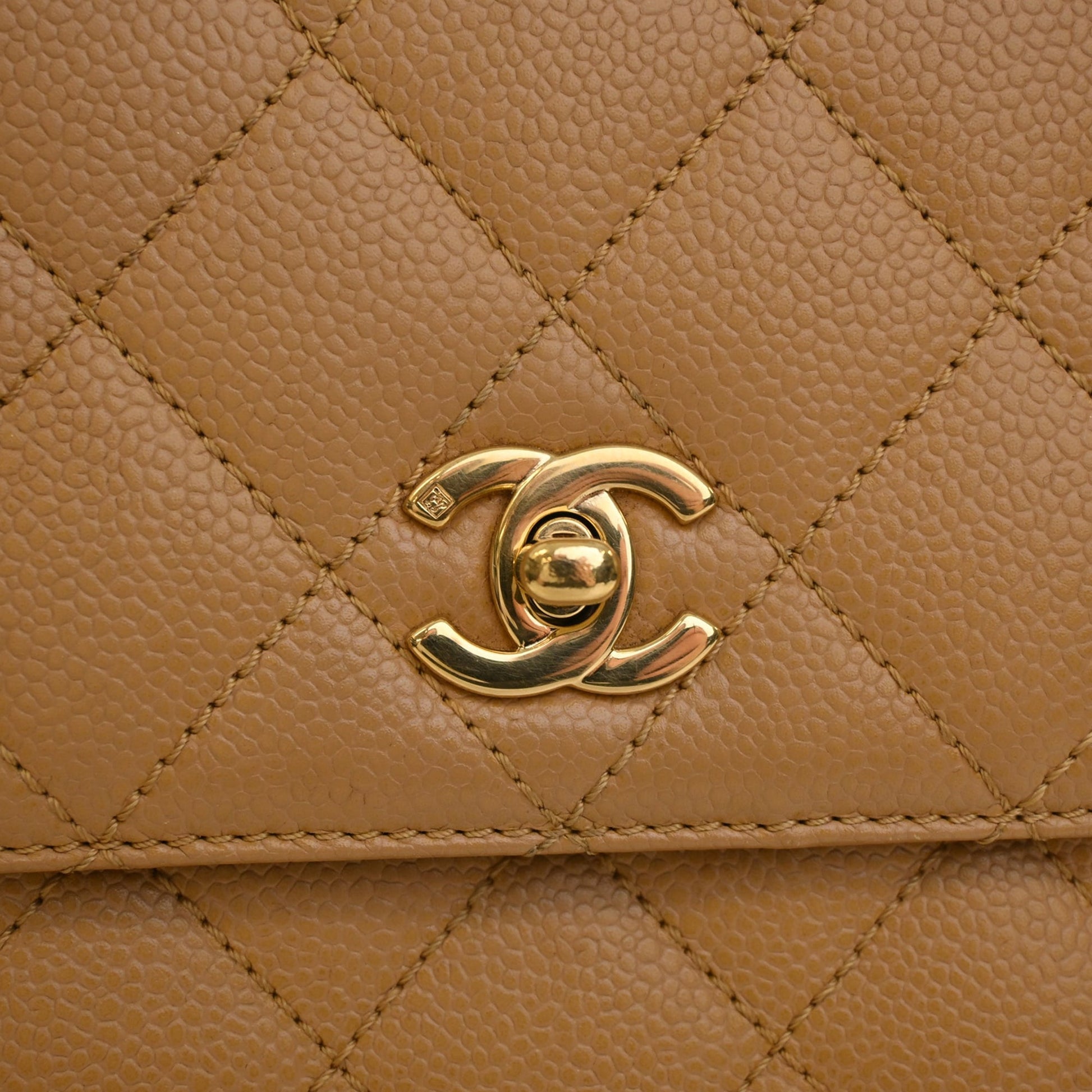 Chanel CC Quilted Caviar Kelly Top Handle Bag