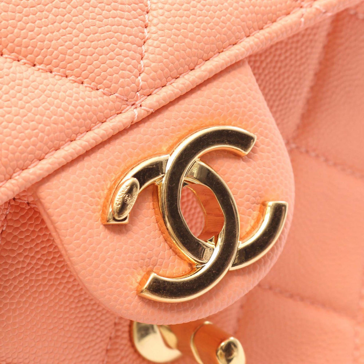 Chanel Quilted Caviar Handy Box Vanity Case with Chain
