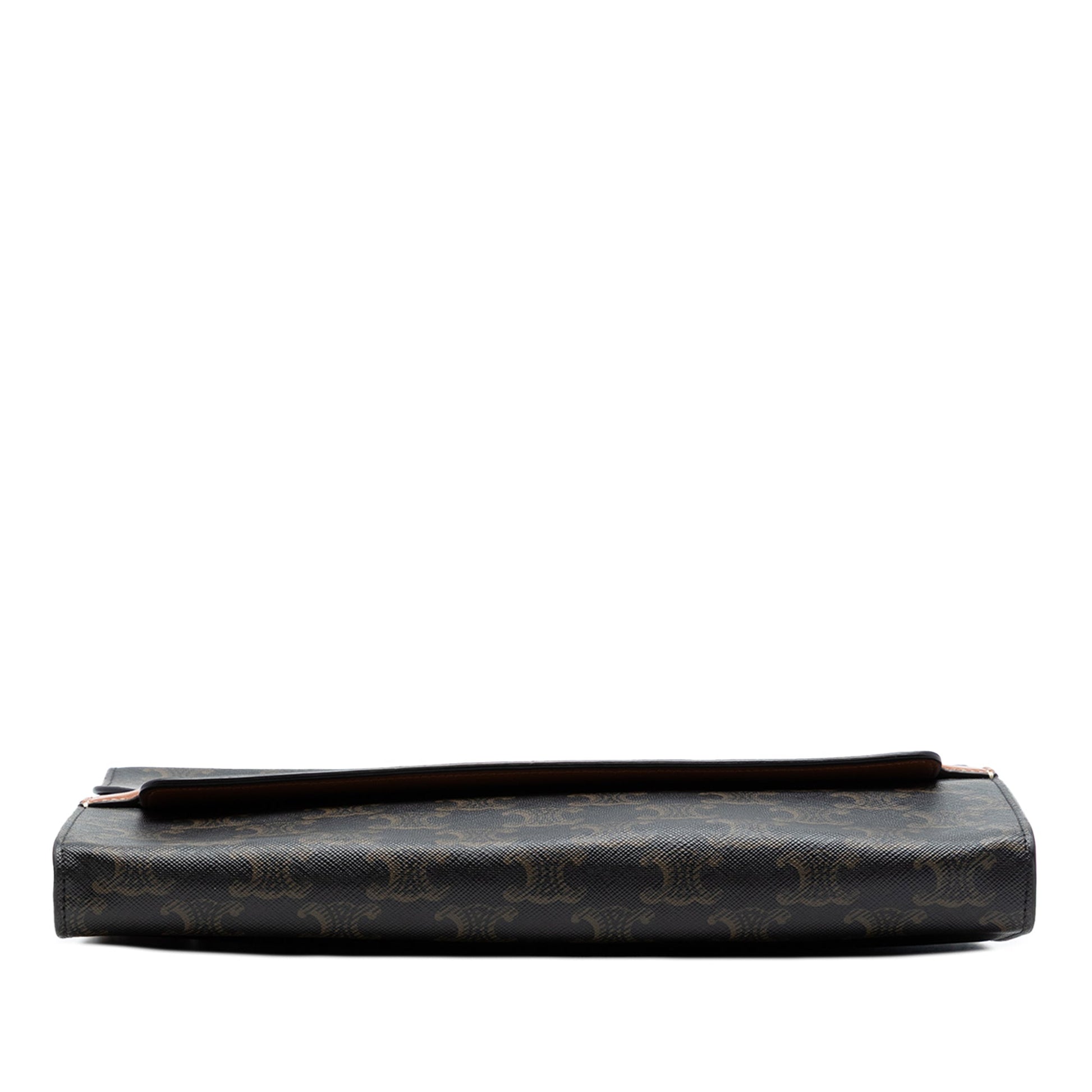 Celine Triomphe Coated Canvas Wristlet Flap Pouch