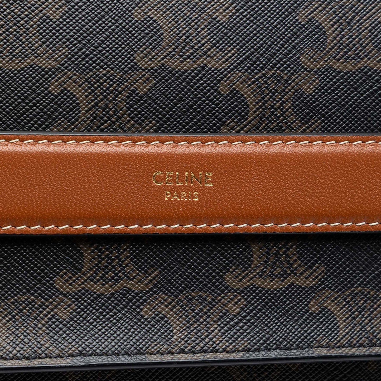 Celine Triomphe Coated Canvas Wristlet Flap Pouch