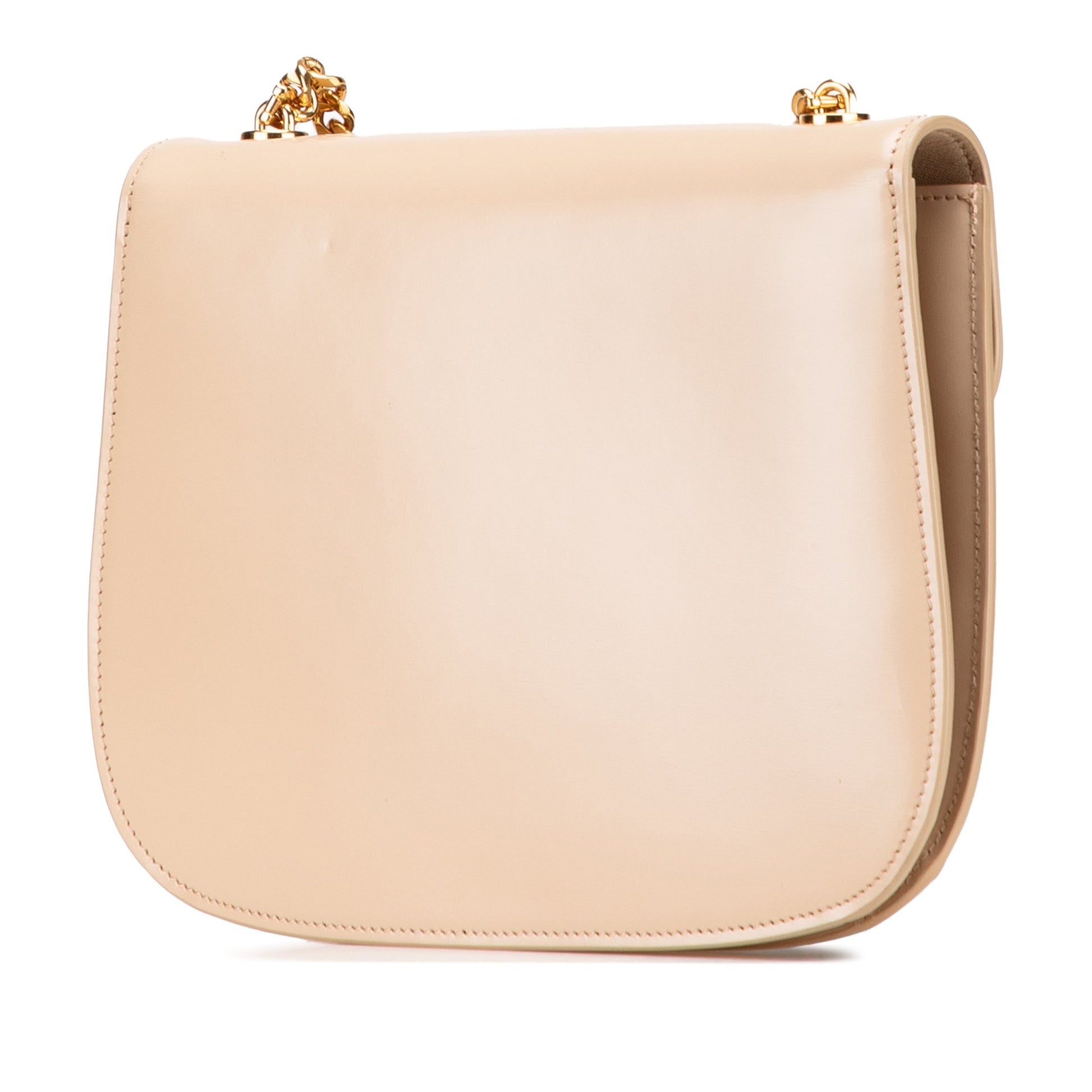 Celine Teen Shiny Calfskin Triomphe Besace Clea Chain Crossbody