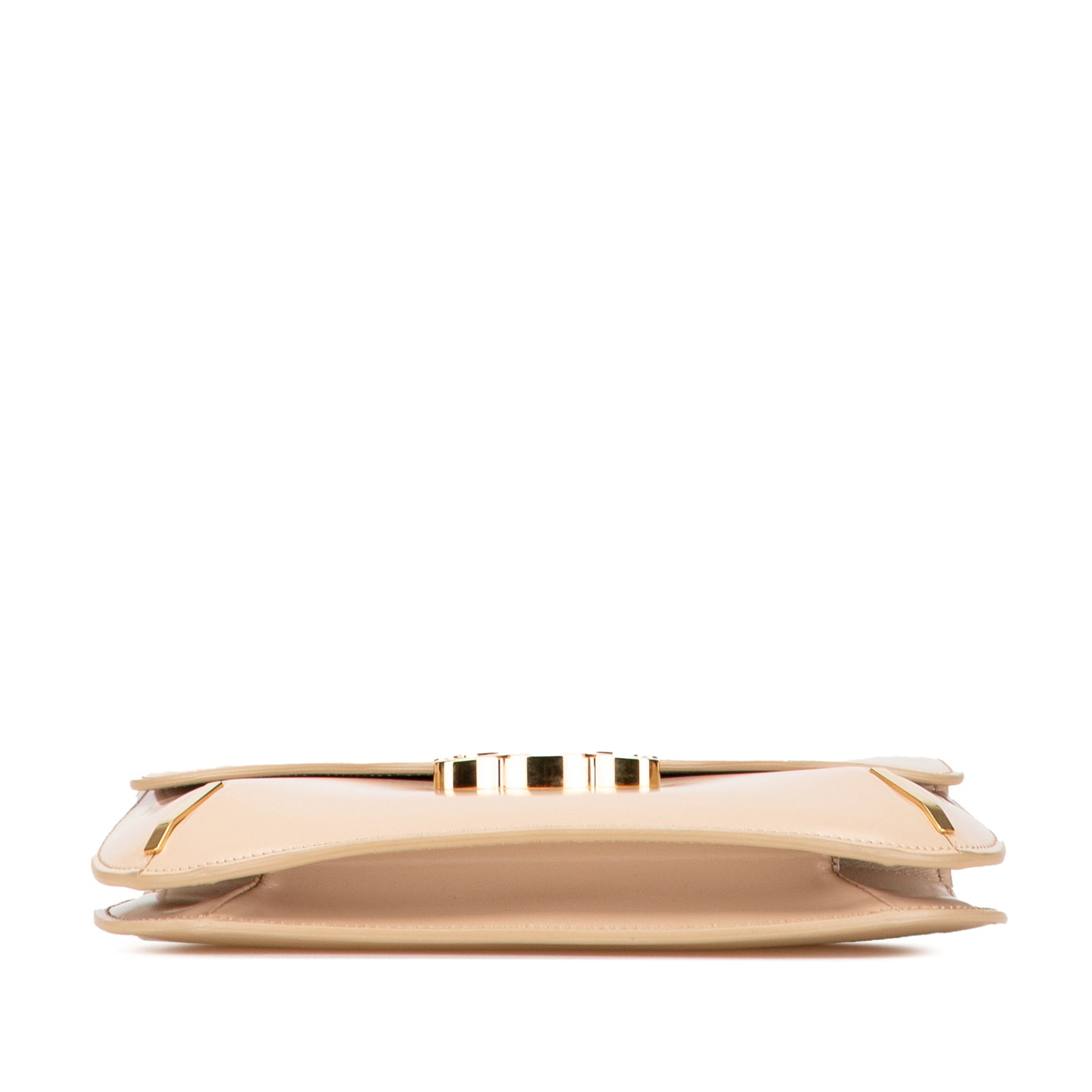 Celine Teen Shiny Calfskin Triomphe Besace Clea Chain Crossbody