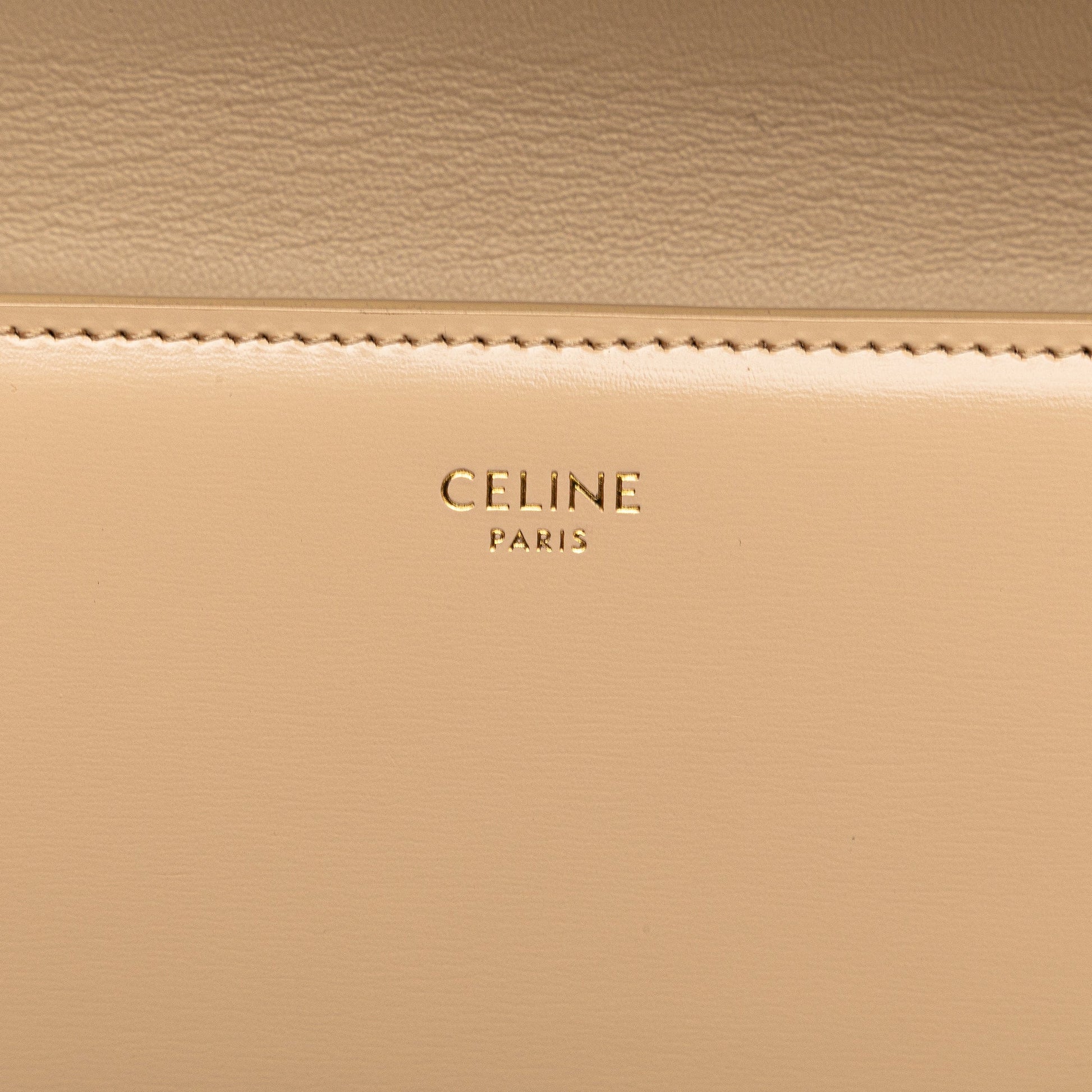 Celine Teen Shiny Calfskin Triomphe Besace Clea Chain Crossbody