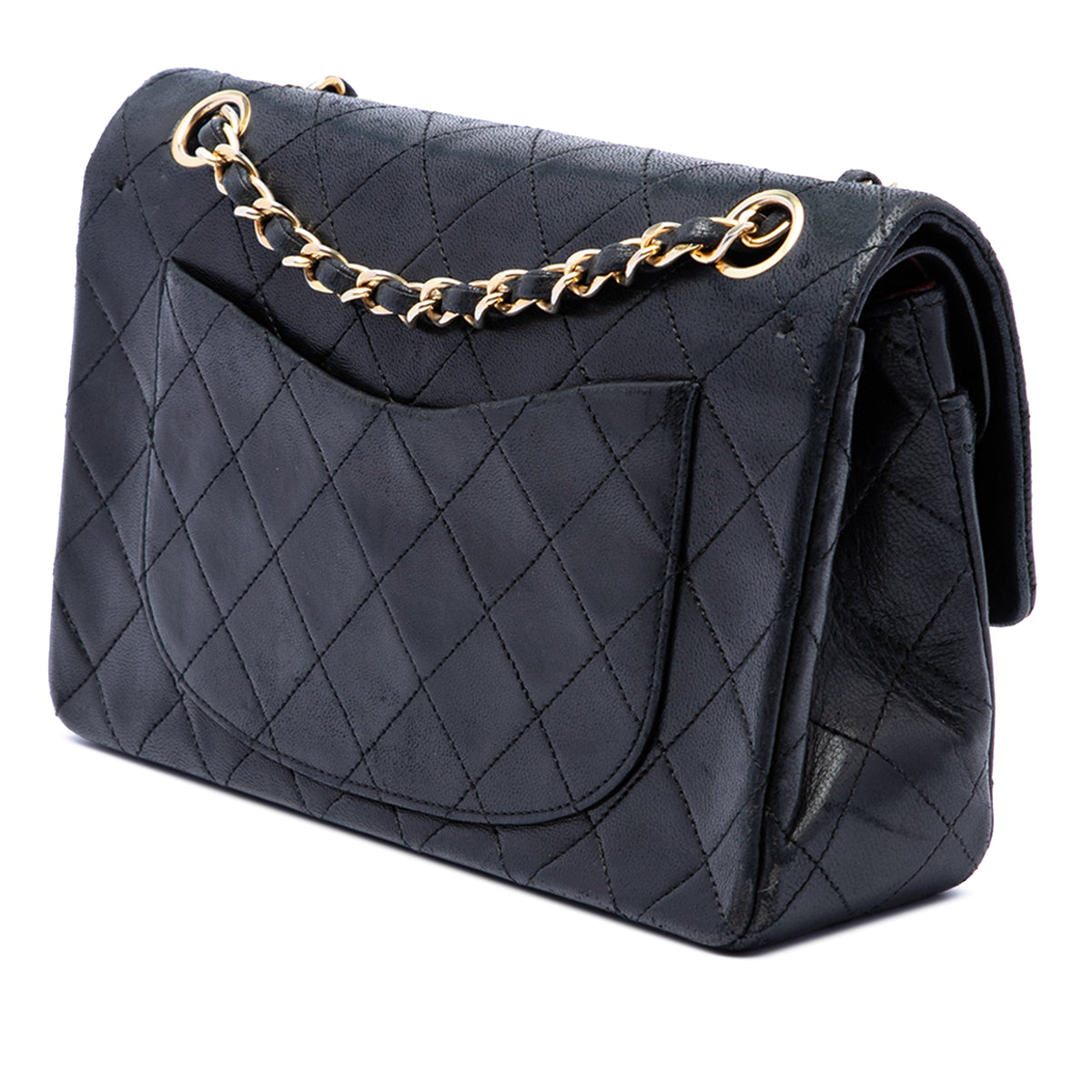 Chanel Small Classic Lambskin Double Flap — Black