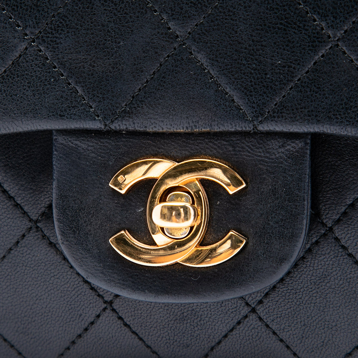 Chanel Small Classic Lambskin Double Flap — Black