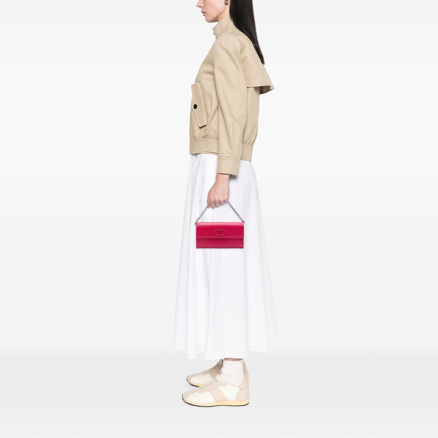 Dior Grained Patent Mania Rendez Vouz Wallet on Chain
