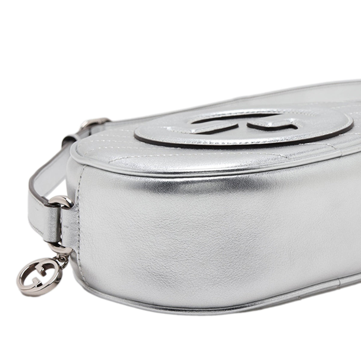 Gucci Mini Matelasse Calfskin Blondie Crossbody — Silver