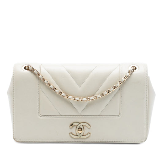 Medium Chevron Sheepskin Mademoiselle Vintage Flap