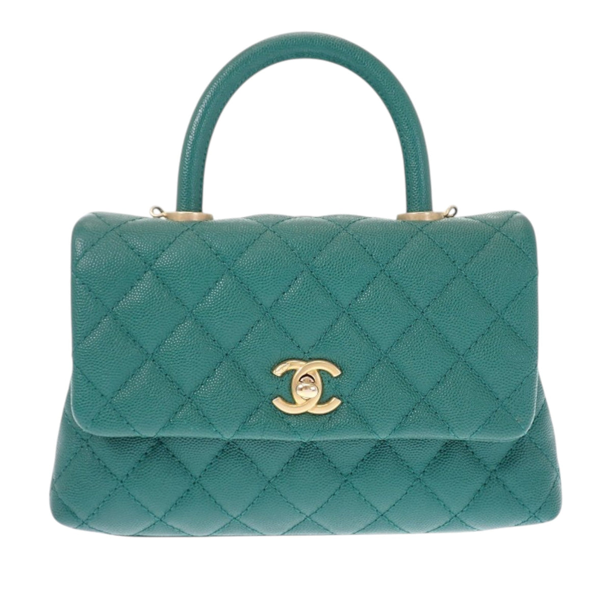 Chanel Mini Quilted Caviar Coco Top Handle Bag